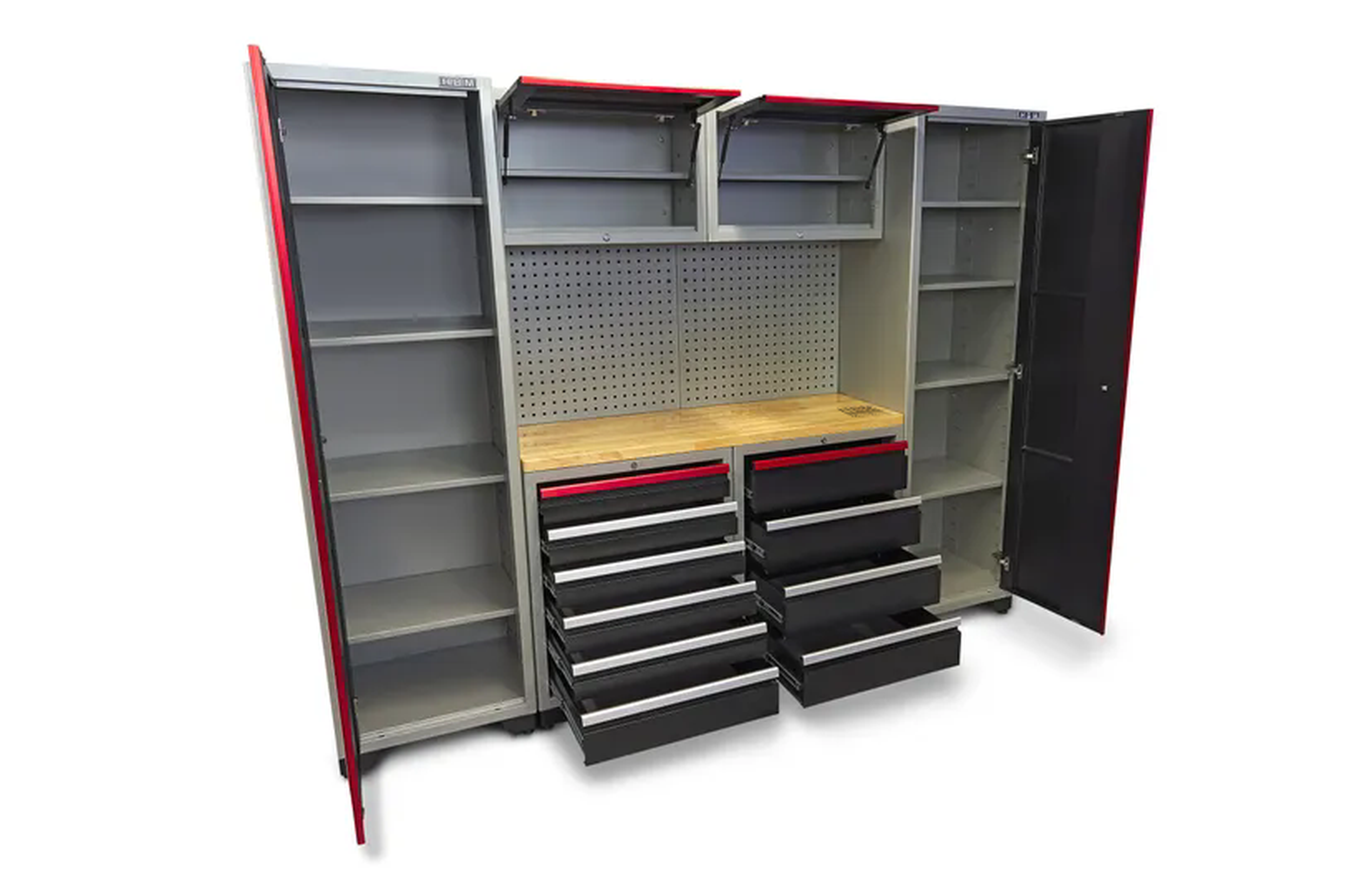 HBM professional deluxe modulair werkplaatssysteem, 9-delig, zwart rood Image 9