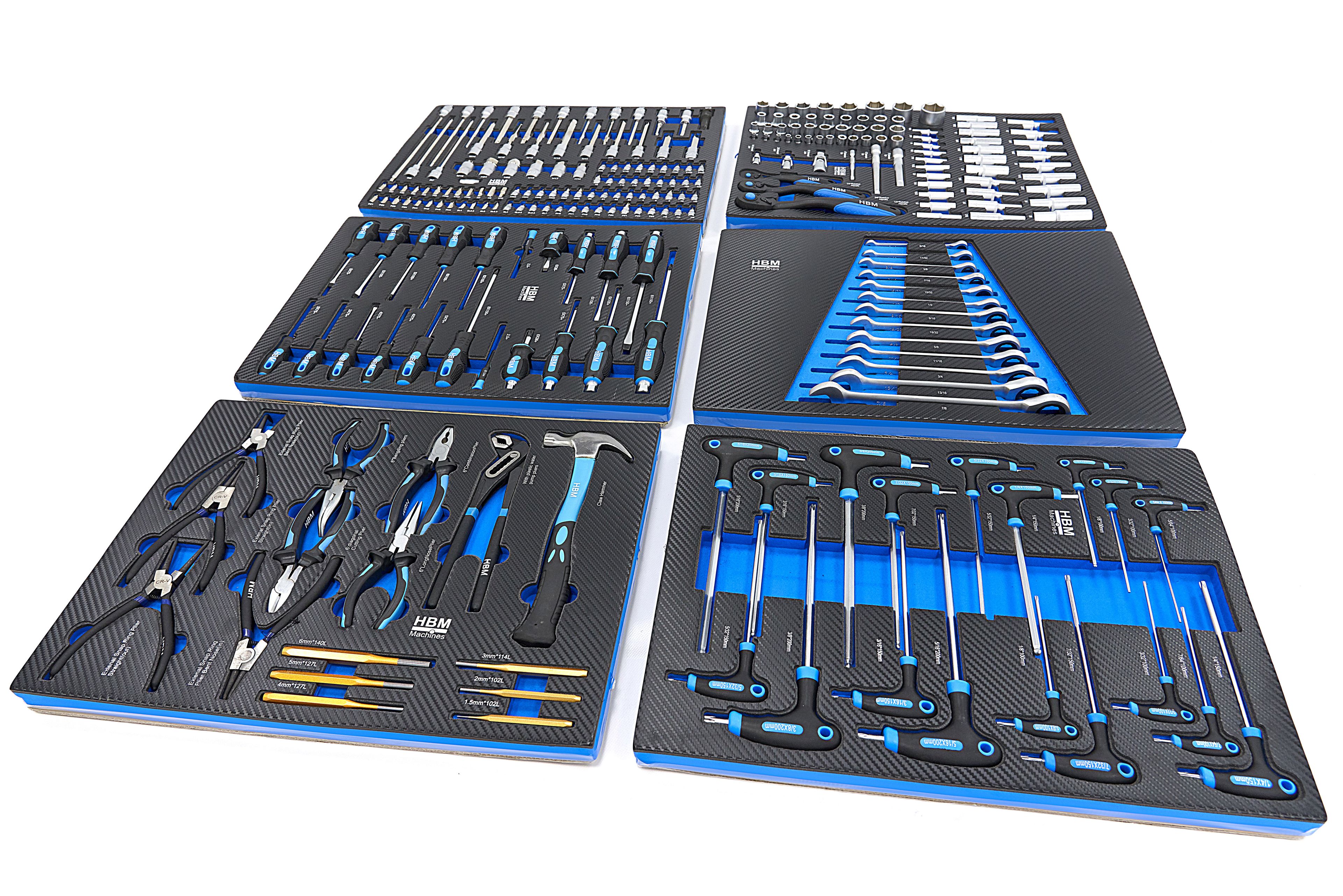 HBM gevulde gereedschapswagen 245-delig inch-maten, zwart Image 37