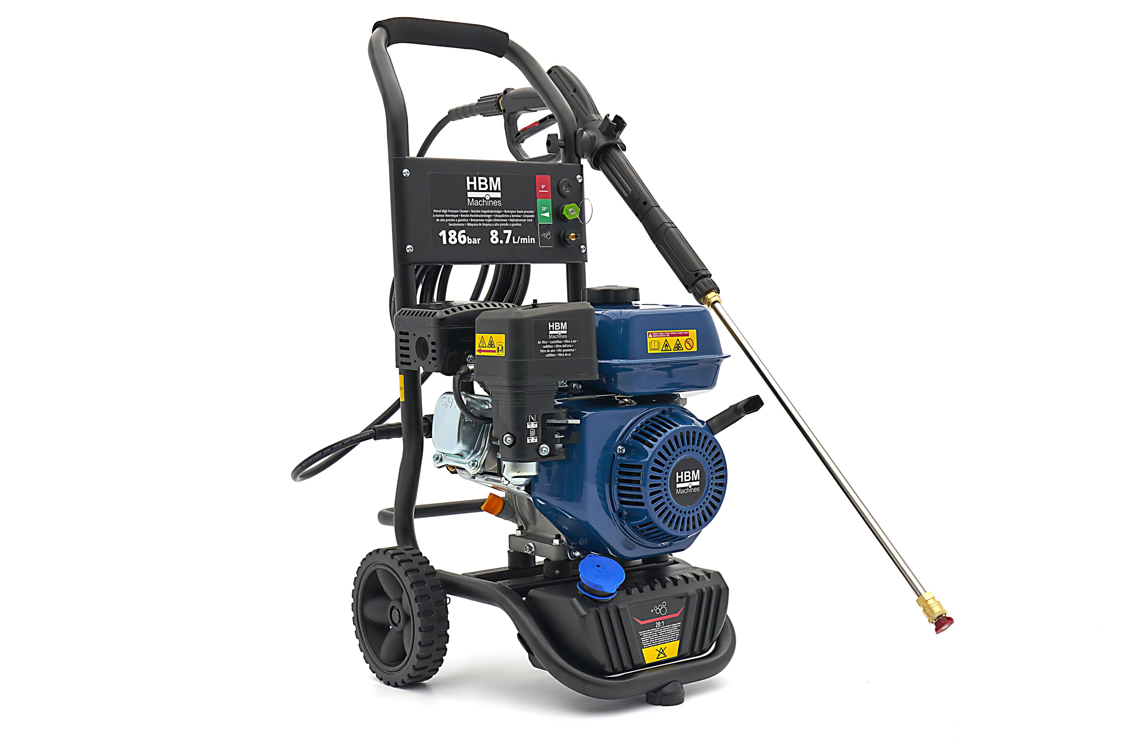 HBM benzine hogedrukreiniger 186 bar 8,7L/min 196cc Image 6