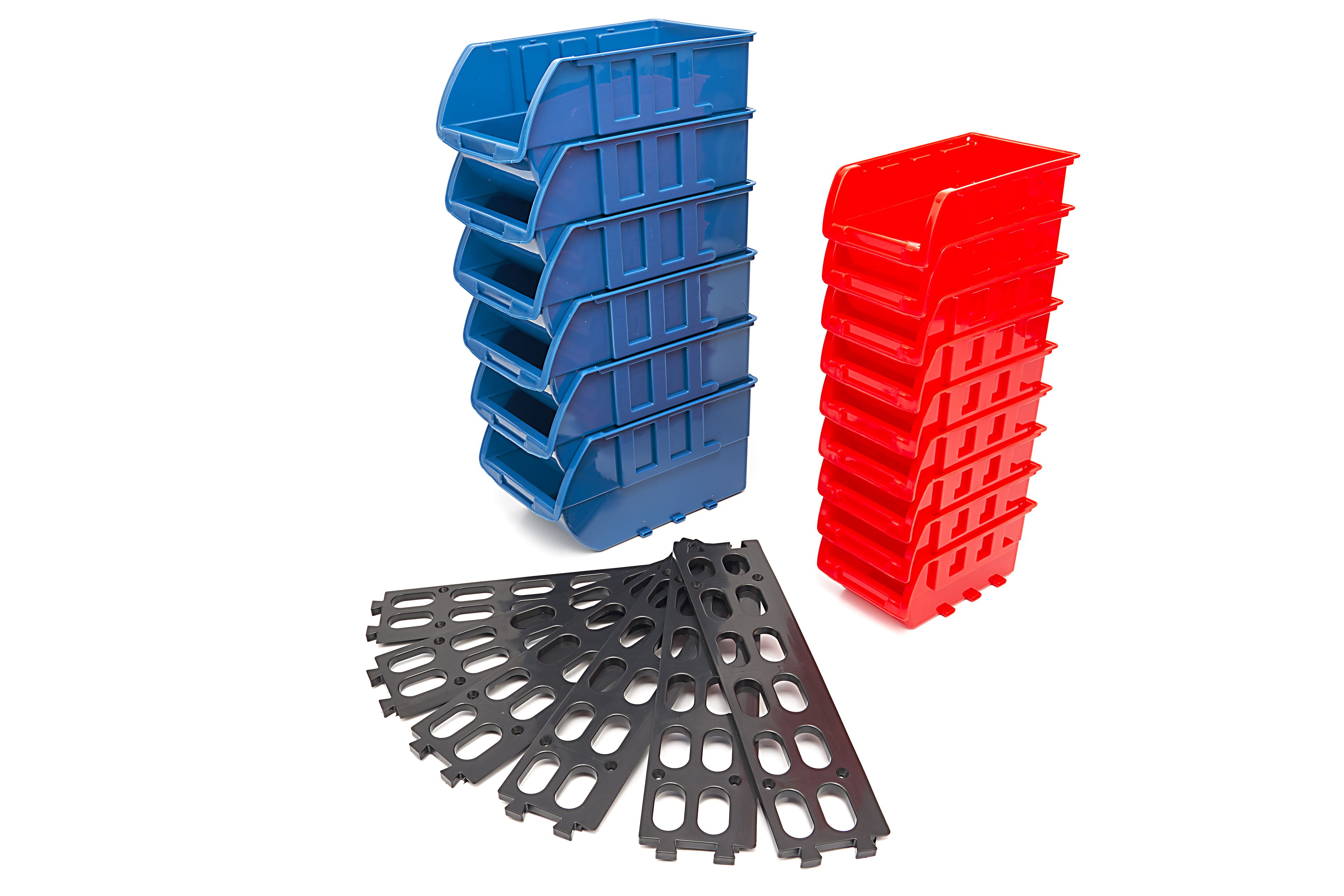 HBM 15-teiliges Stapelboxen-Set mit Aufhängeschienen Image 2