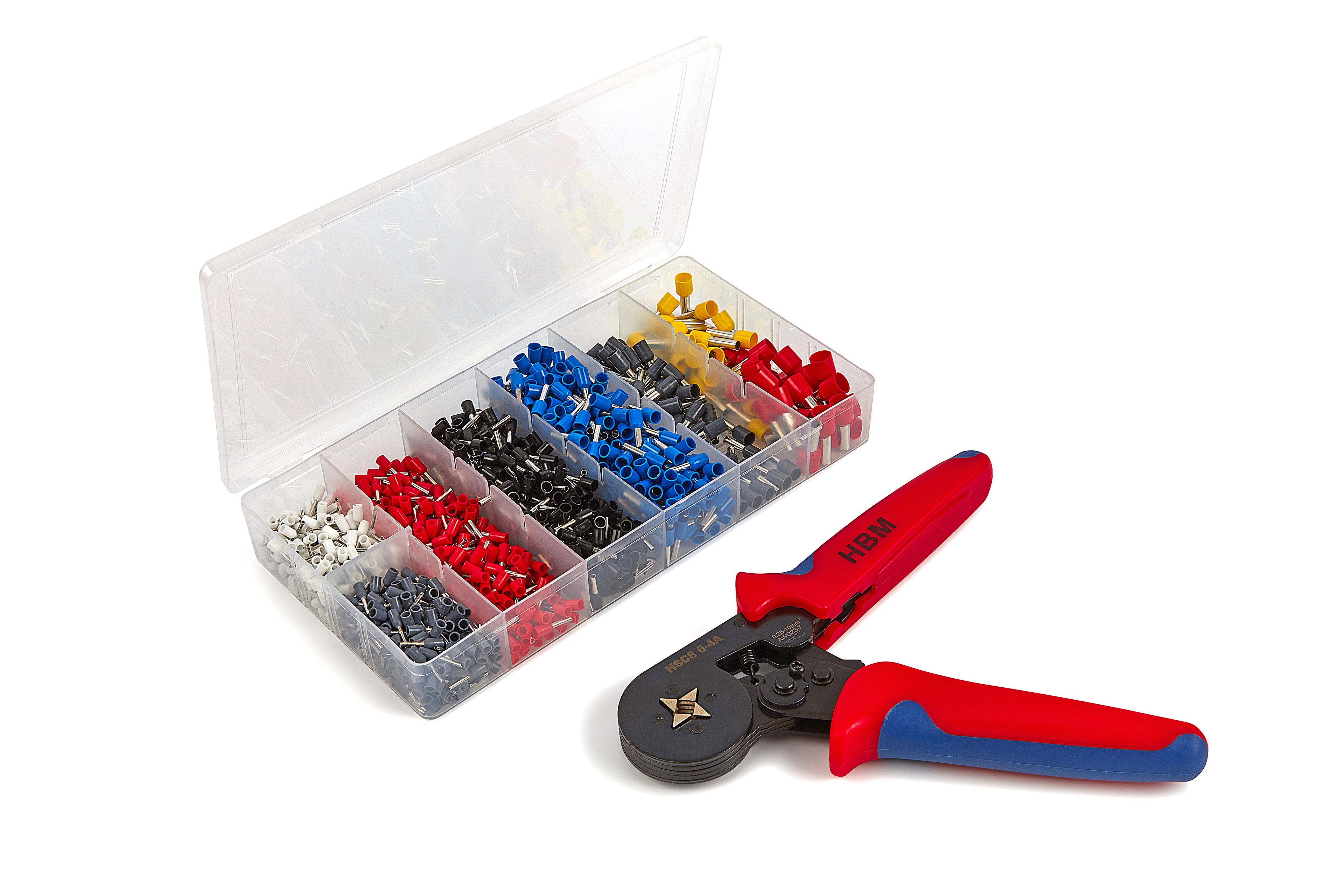 Pinza para crimpado de cables HBM 1200 Piezas, pinza de conectores, pinza para terminales