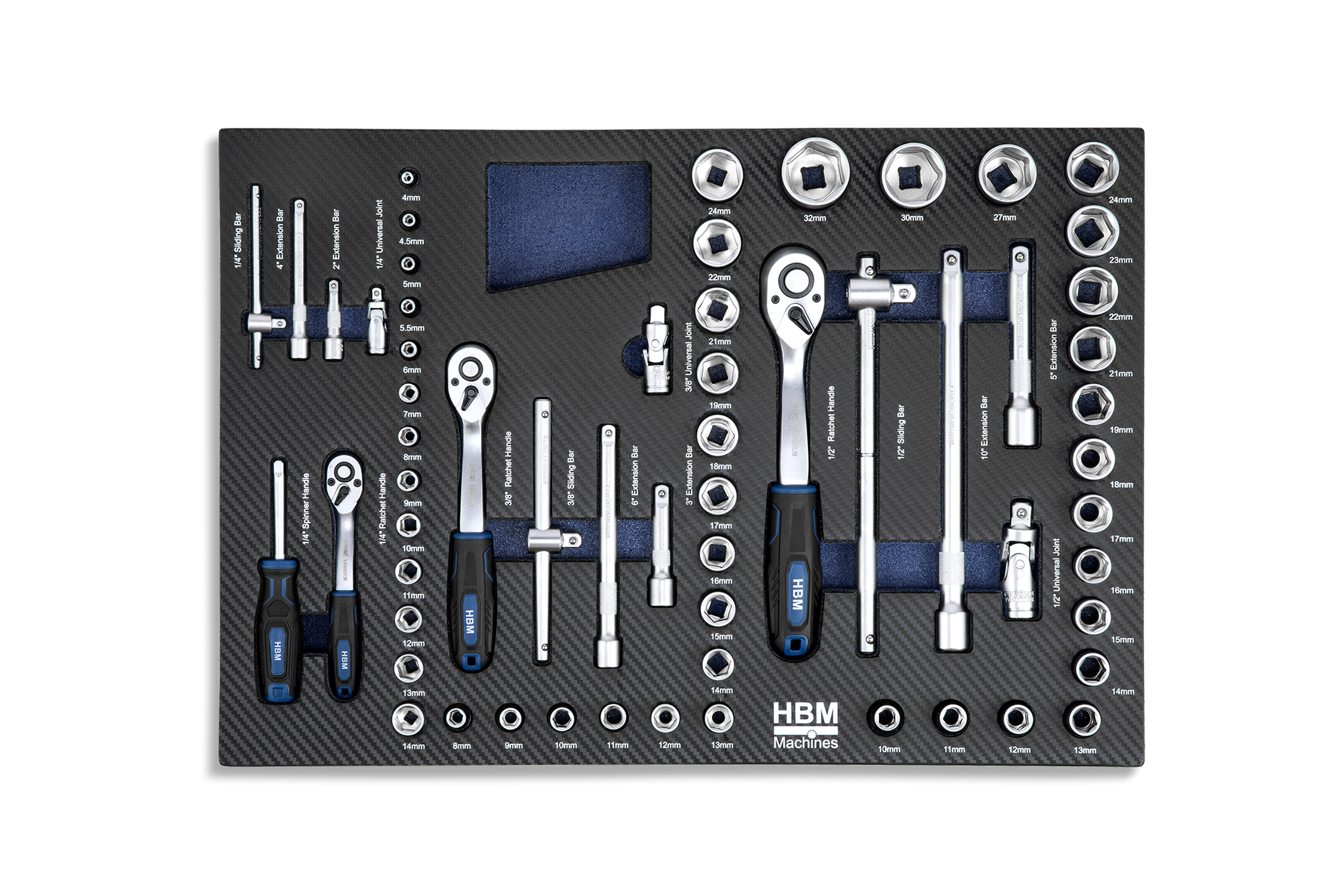 HBM servante à outils garnie, 154 pièces, noire Image 10