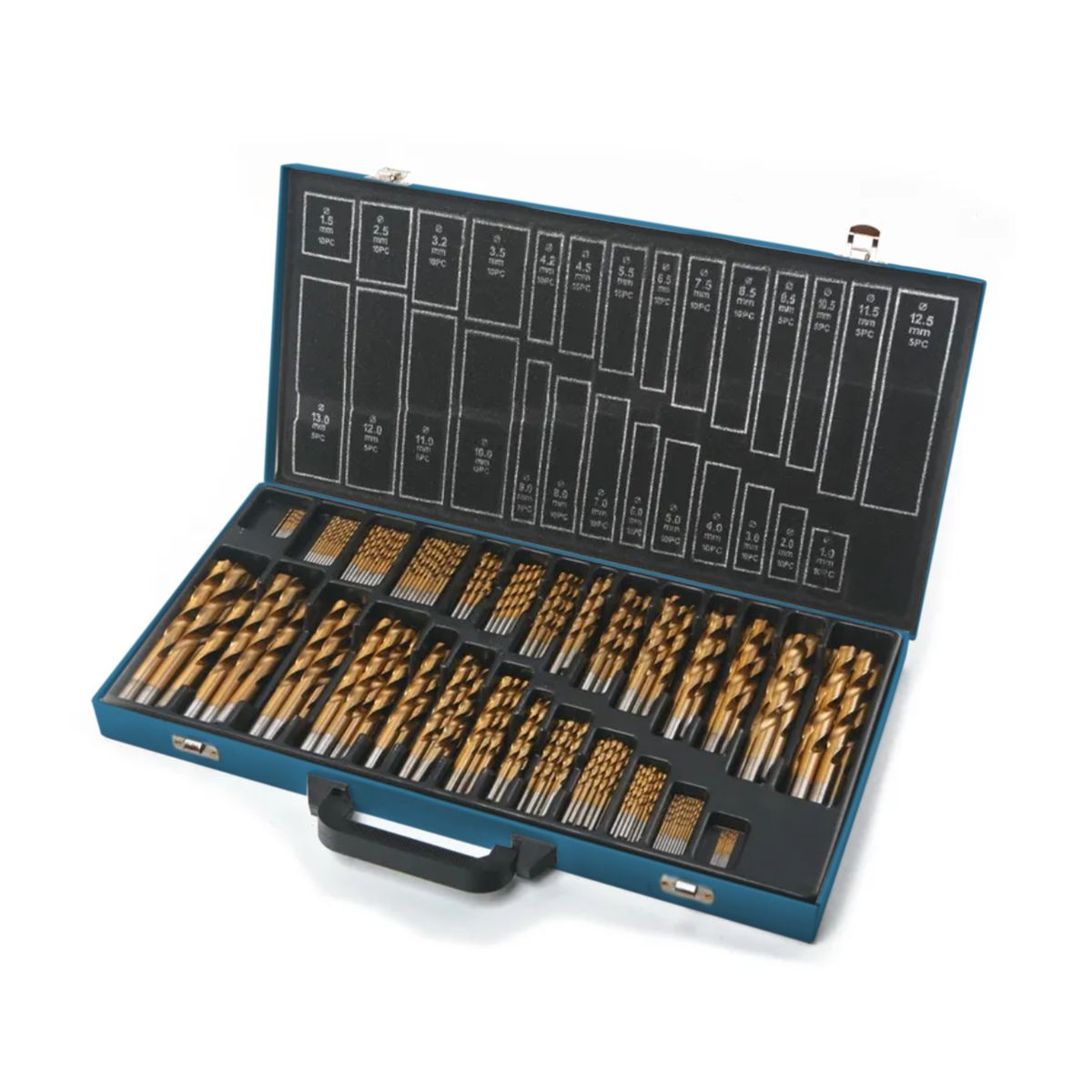 HBM 230 piezas HSS - Juego de brocas con recubrimiento de estaño