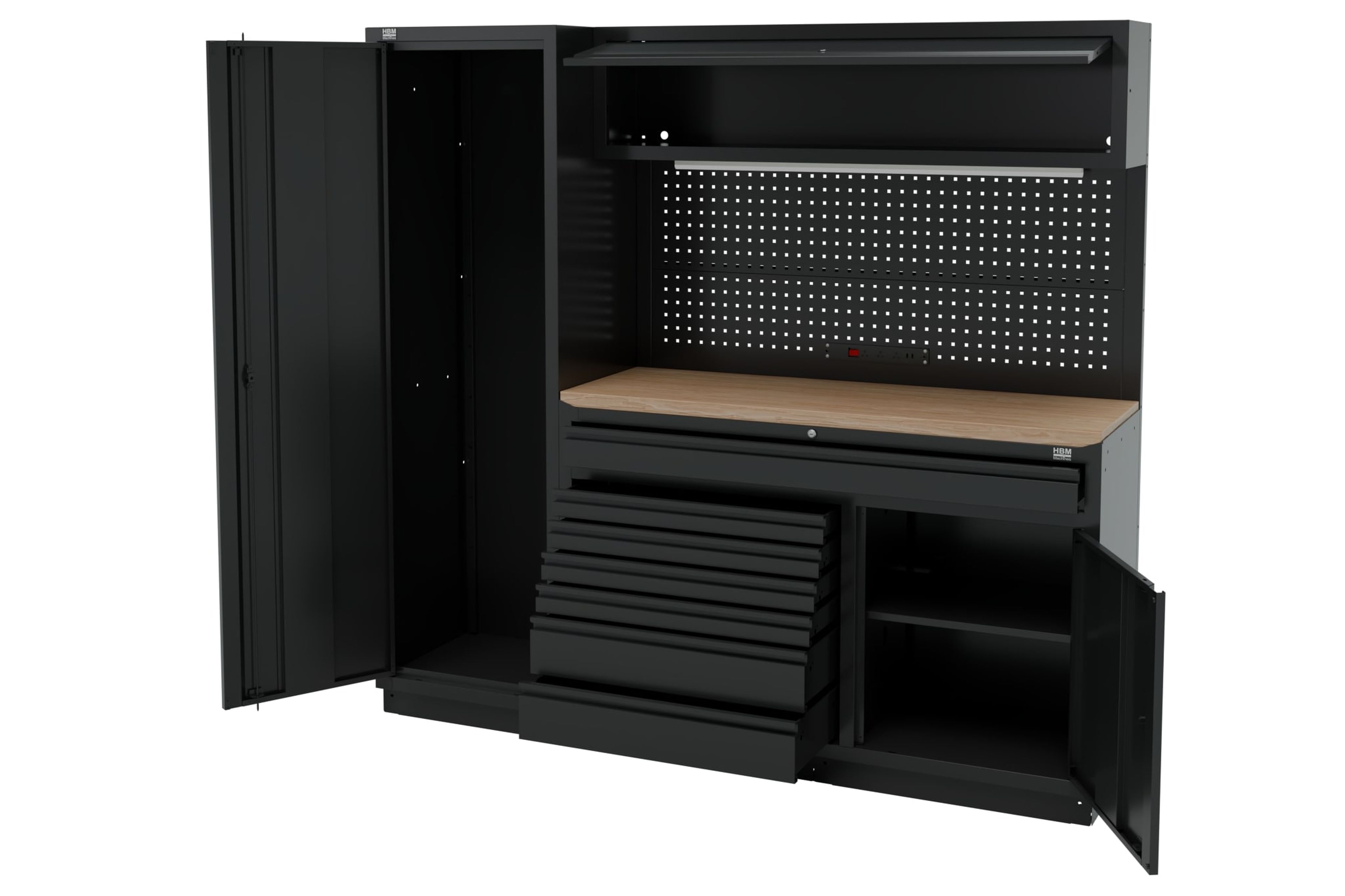 HBM modulair werkplaatssysteem 6-delig, zwart Image 4