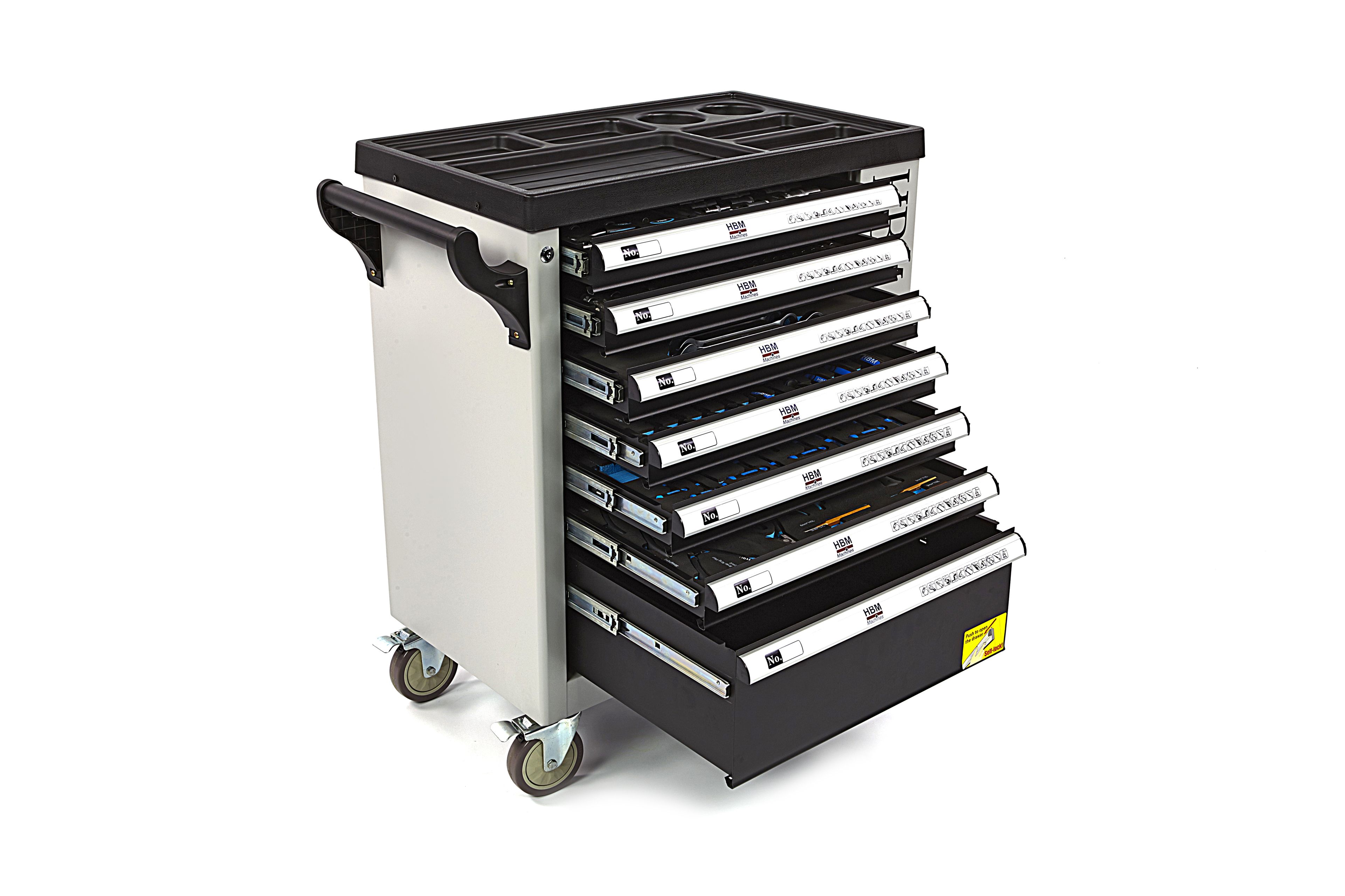 HBM gefüllter Werkstattwagen 245-teilig metrische Größen, schwarz Image 2