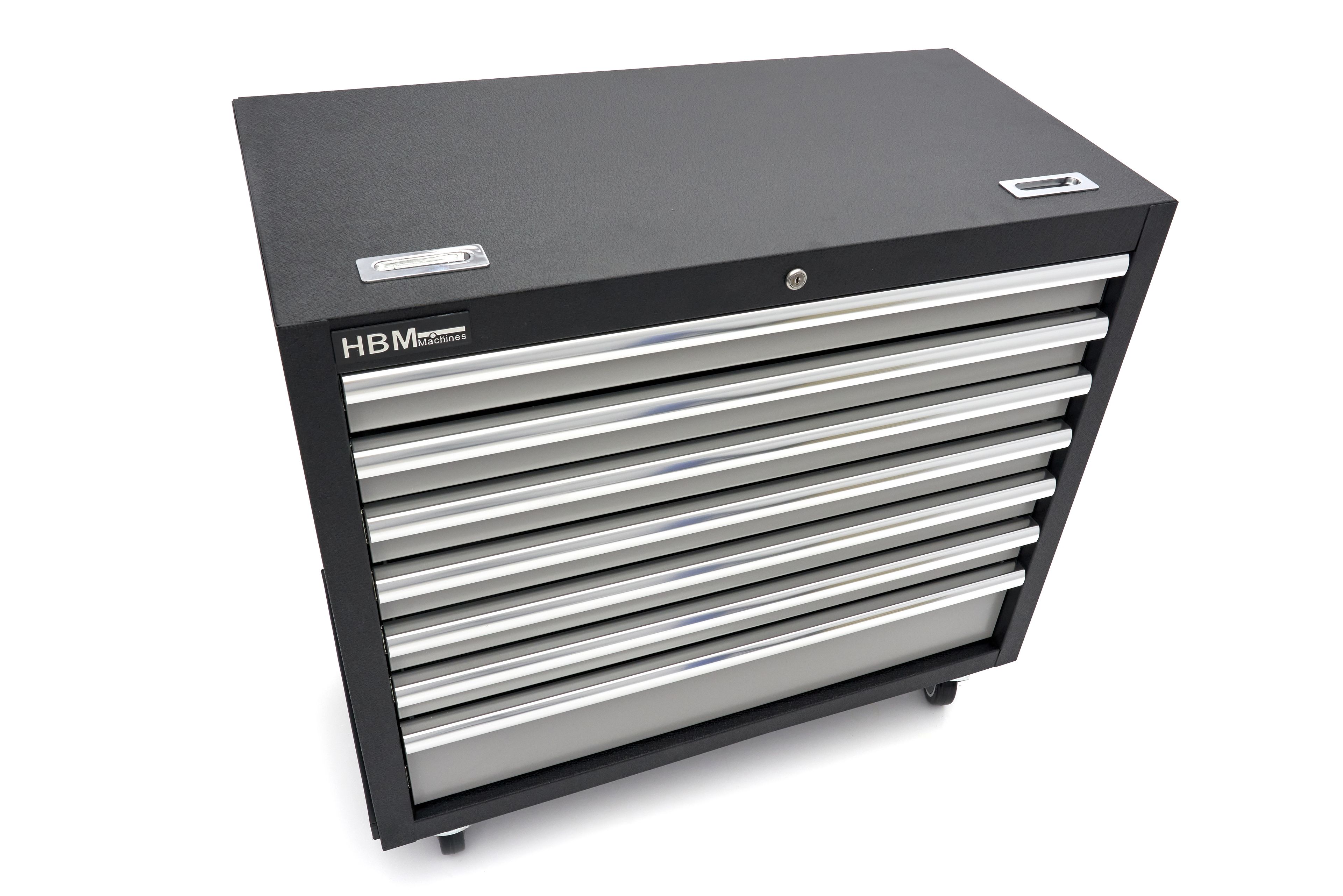 HBM Chariot à outils professionnel large de 7 tiroirs pour l'équipement d'atelier Image 5