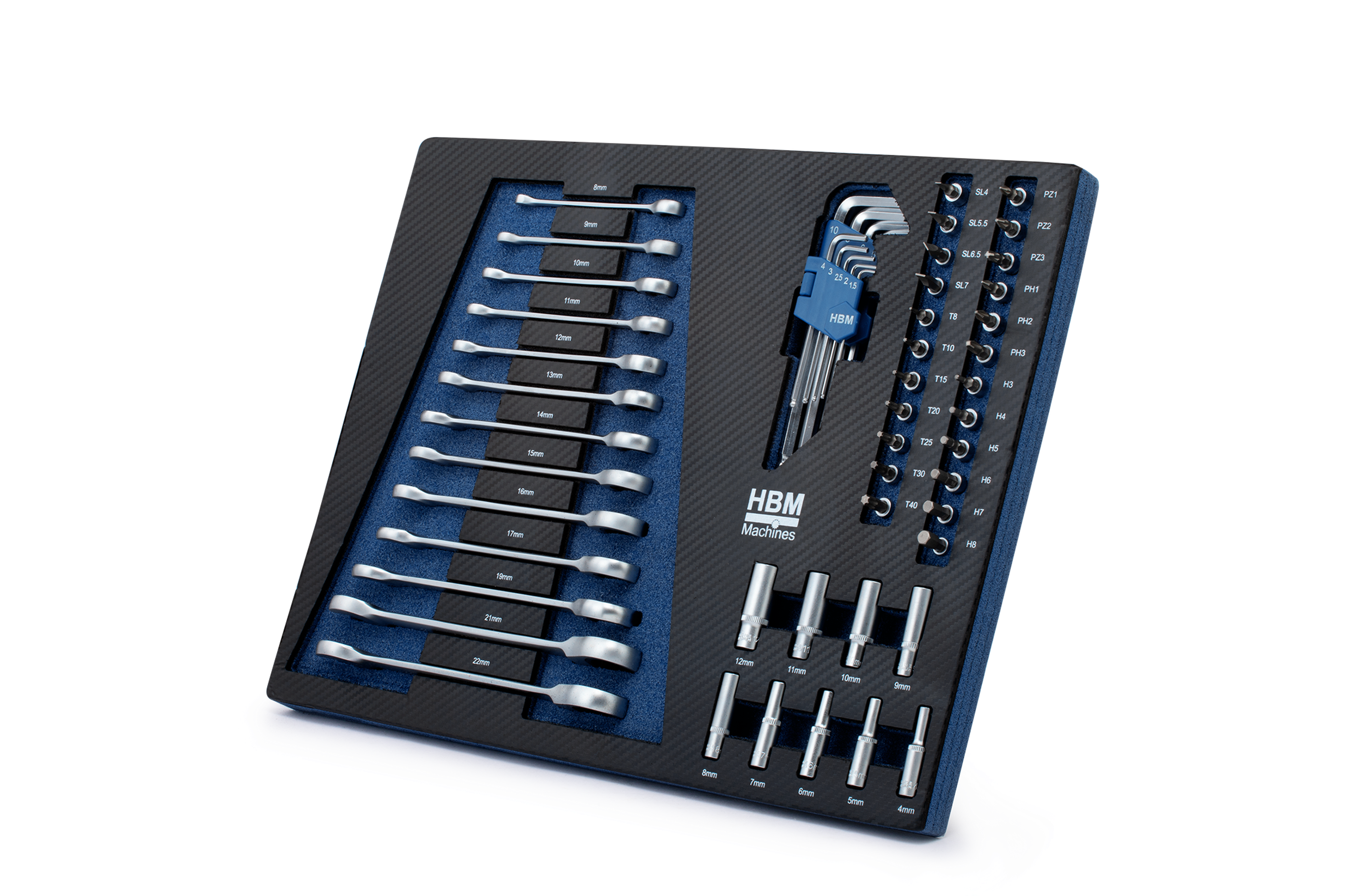 HBM inlays met gereedschapset 154-delig, voor gereedschapswagen, blauw Image 8