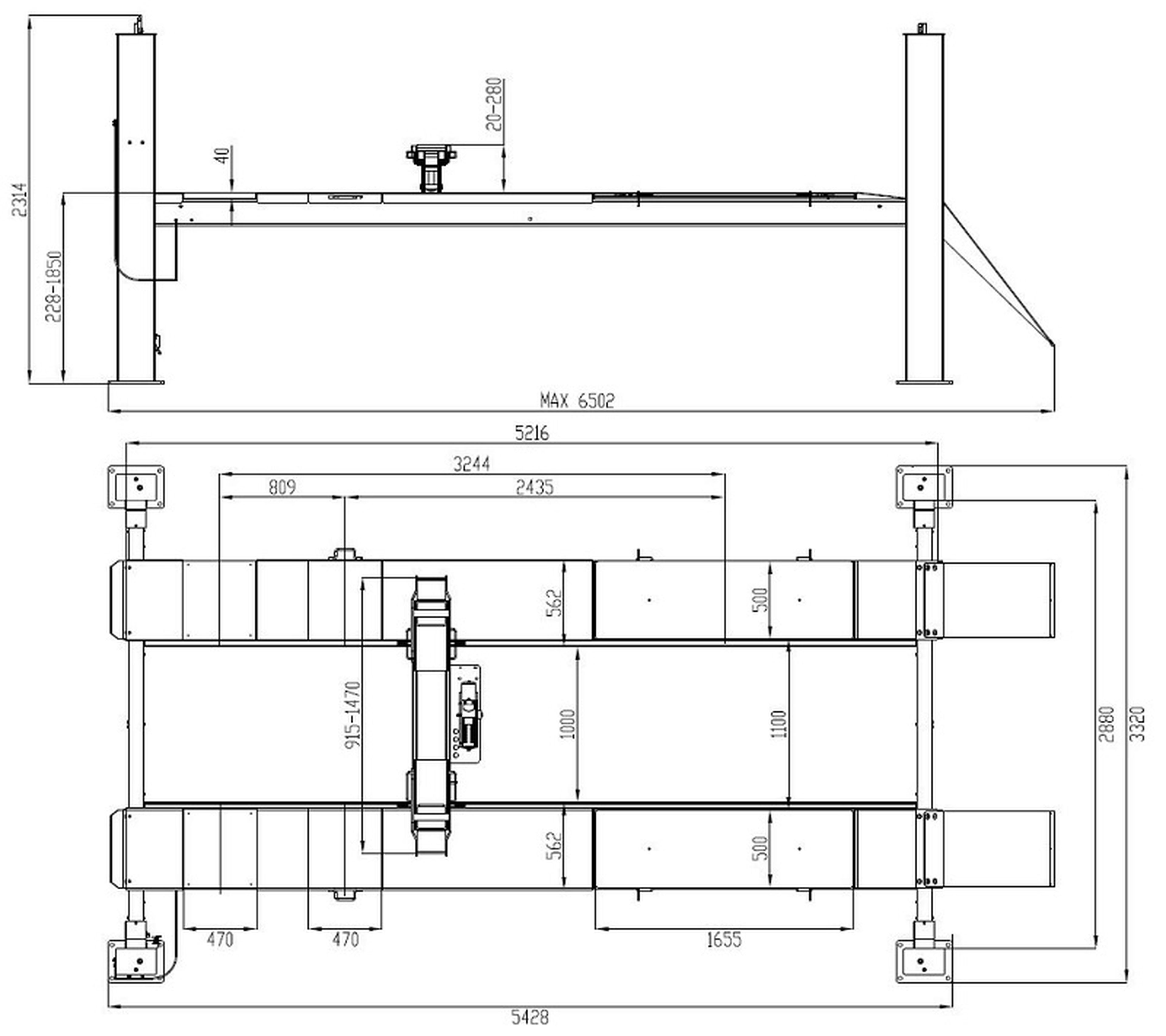 Weber 4 koloms hefbrug, expert serie autolift 6.4 Image 3