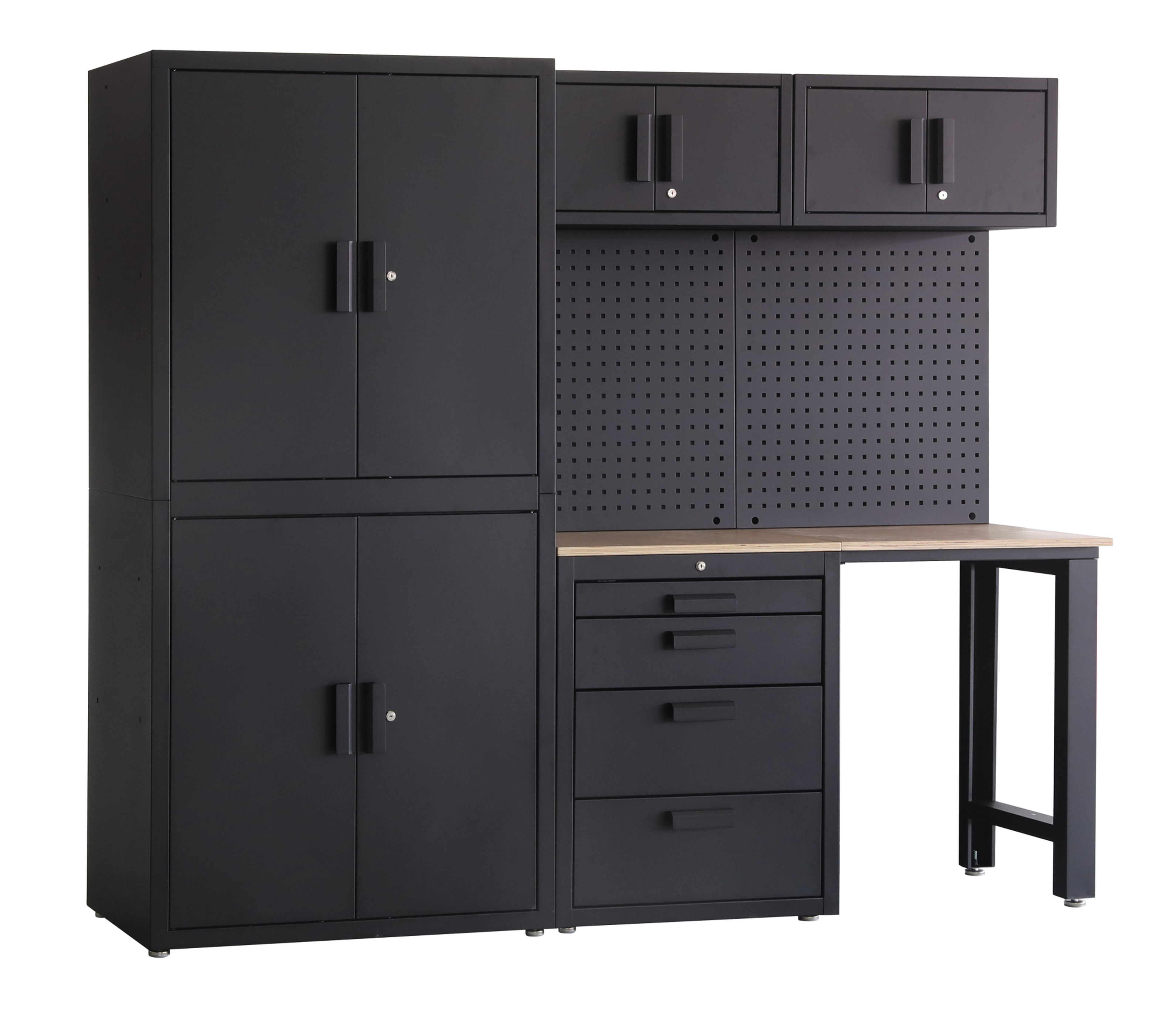 HBM premium werkplaatssysteem, 8-delig, mat zwart Image 2