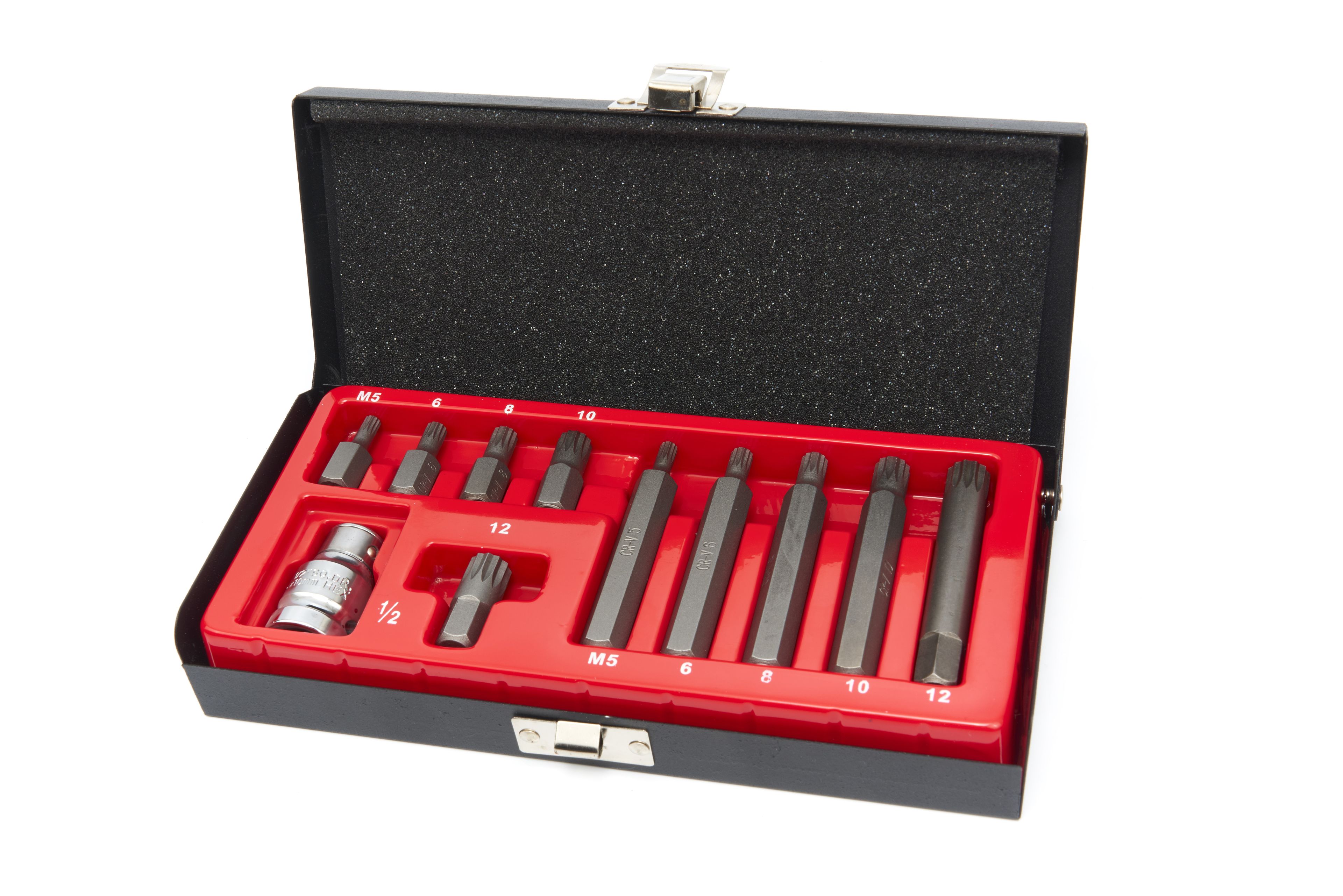 HBM 11-teiliger Spline-Bitsatz mit 1/2inch-Adapter