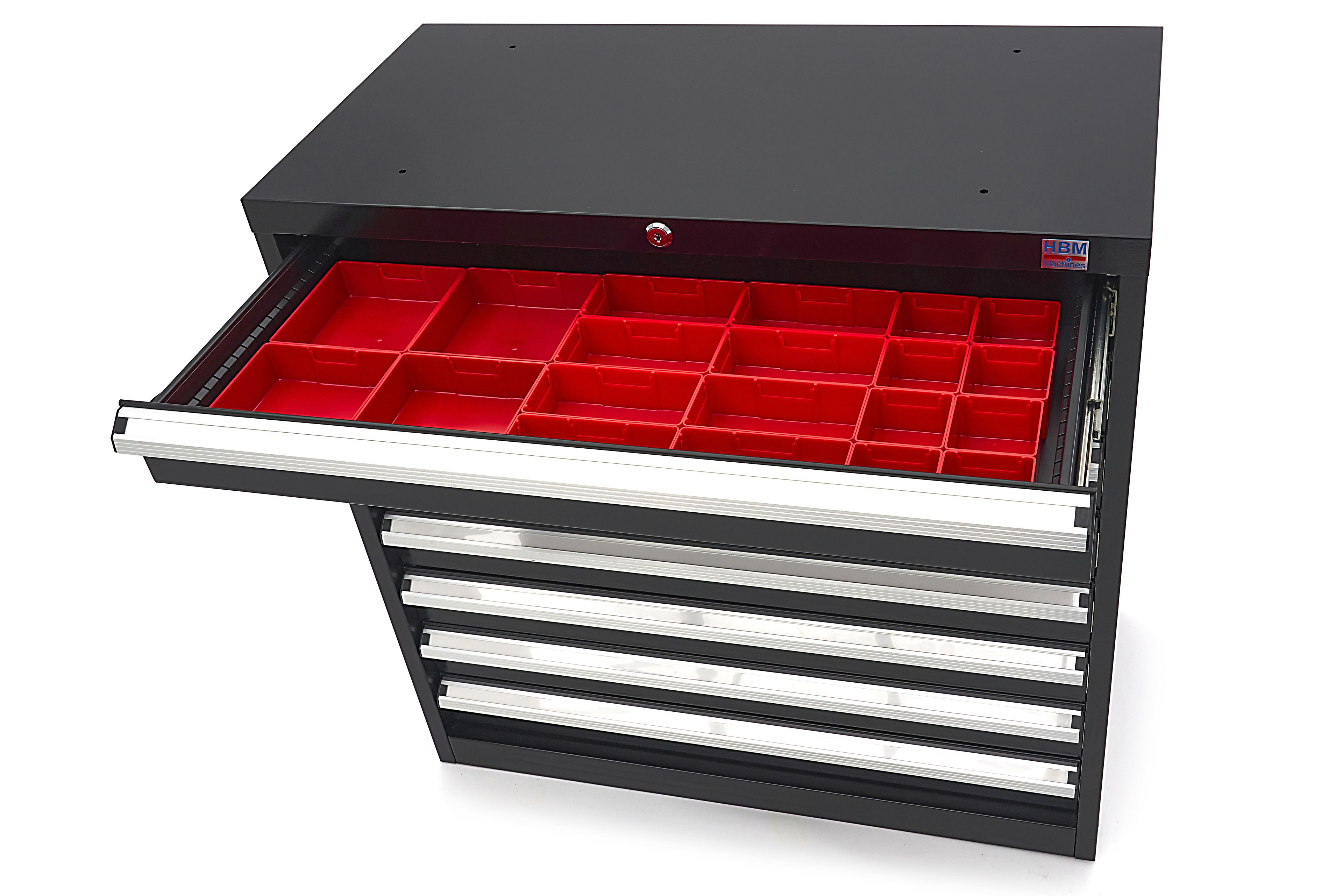 HBM 8 Schubladenschrank / Profi-Werkzeugschrank 90 x 45 x 90 cm schwarz Image 10