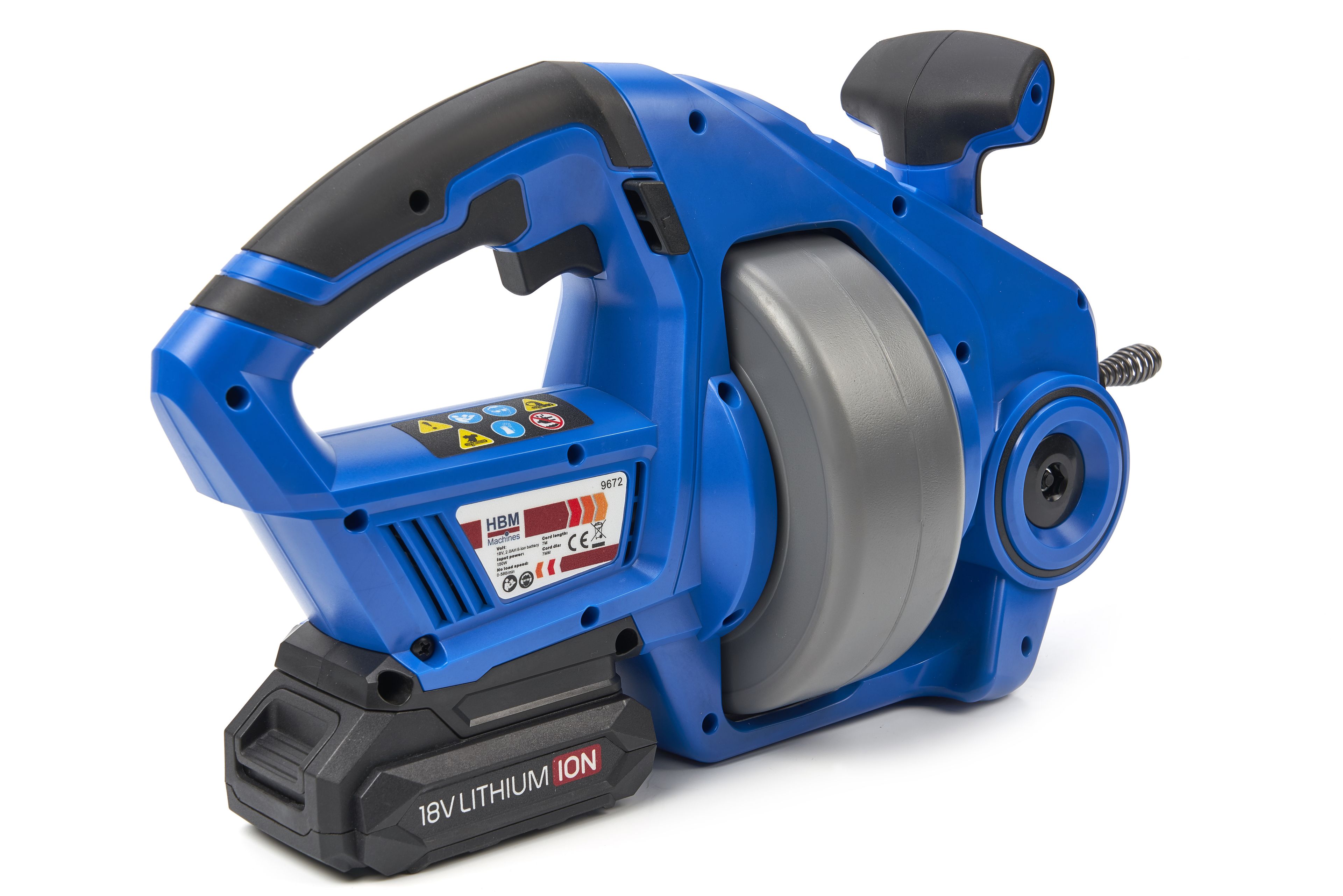 HBM Professionele Elektrische Gootsteenontstopper Op Accu 18 Volt 2,0AH Image 4