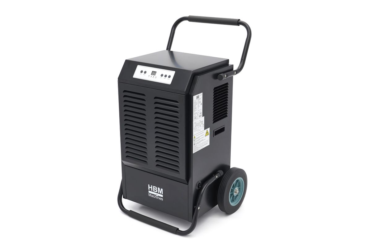 HBM deshumidificador de obra profesional, deshumidificador de aire, captador de humedad 90 litros, 1080 Watt