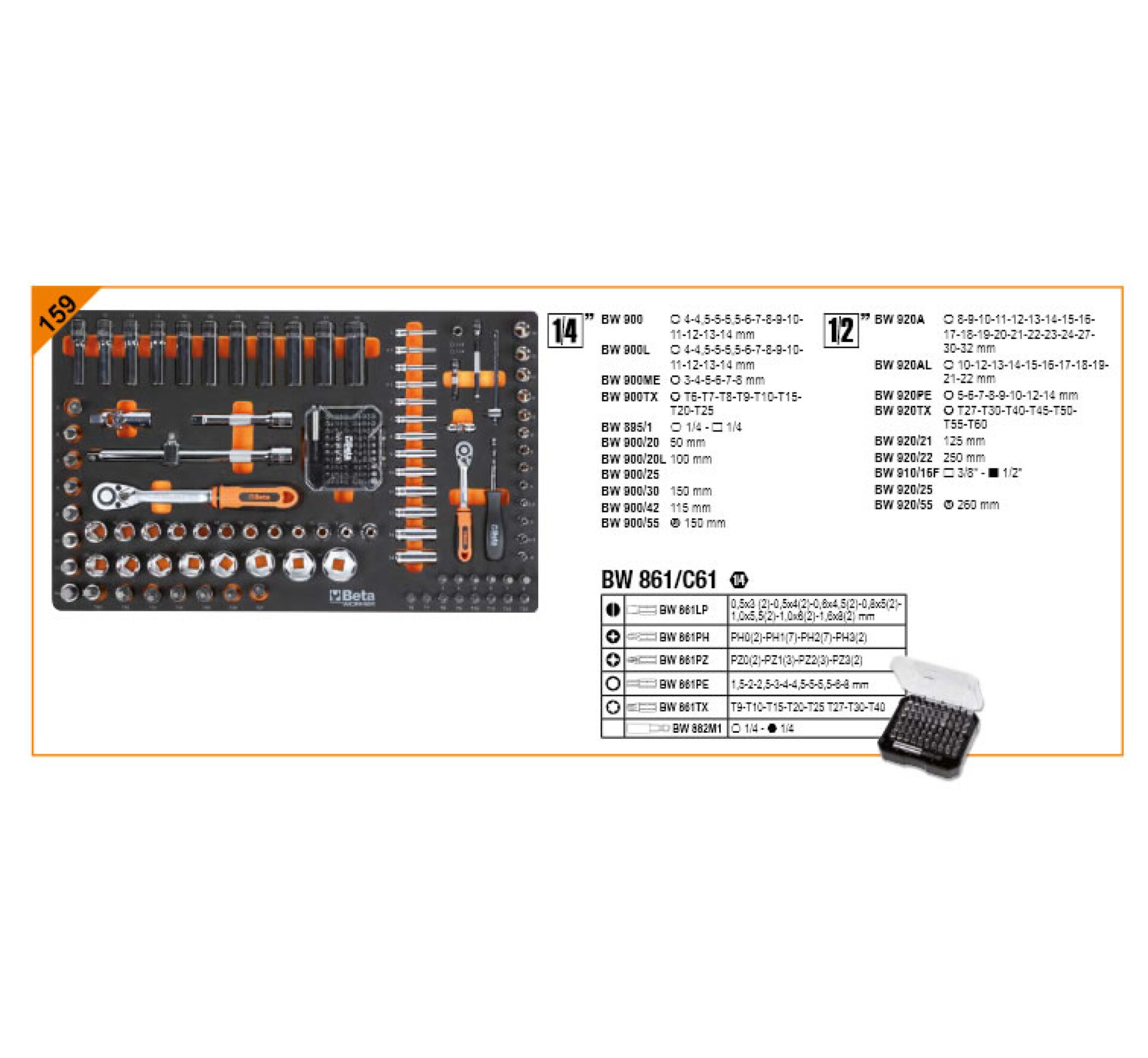Carro de herramientas Beta, 7 cajones, 240 piezas, BW 2400S G/7 E-S gris Image 5