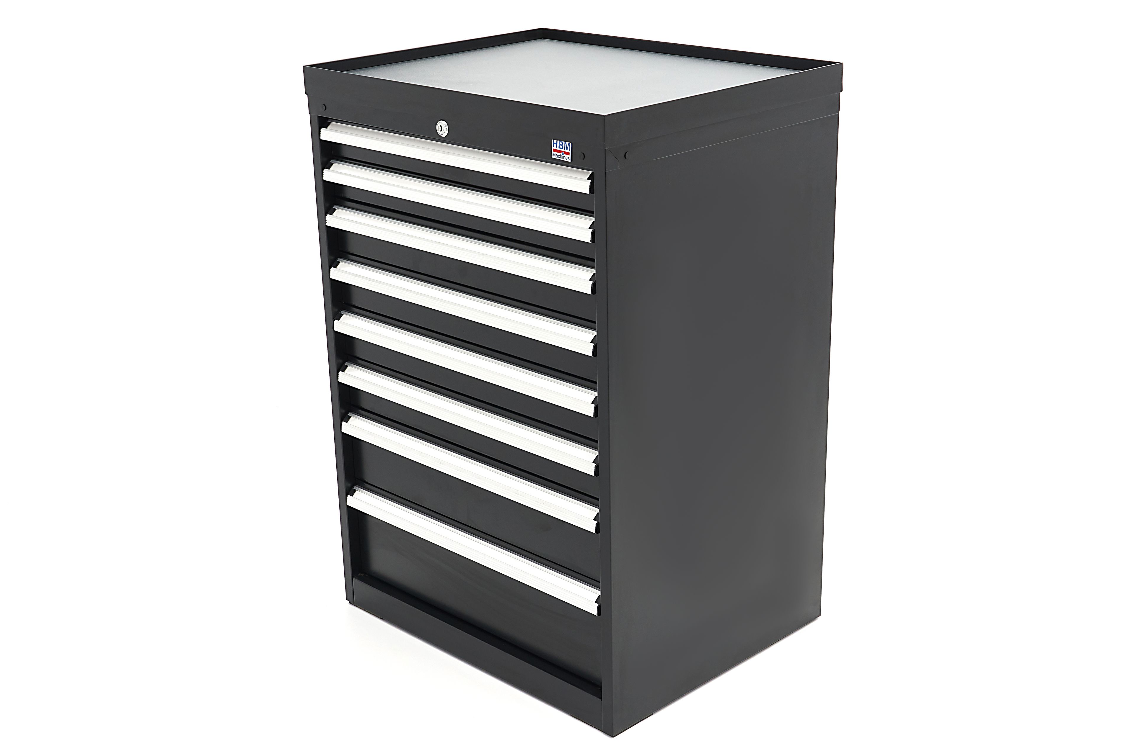 HBM Armoire à outils à 8 tiroirs 72 x 58 x 100 cm noire