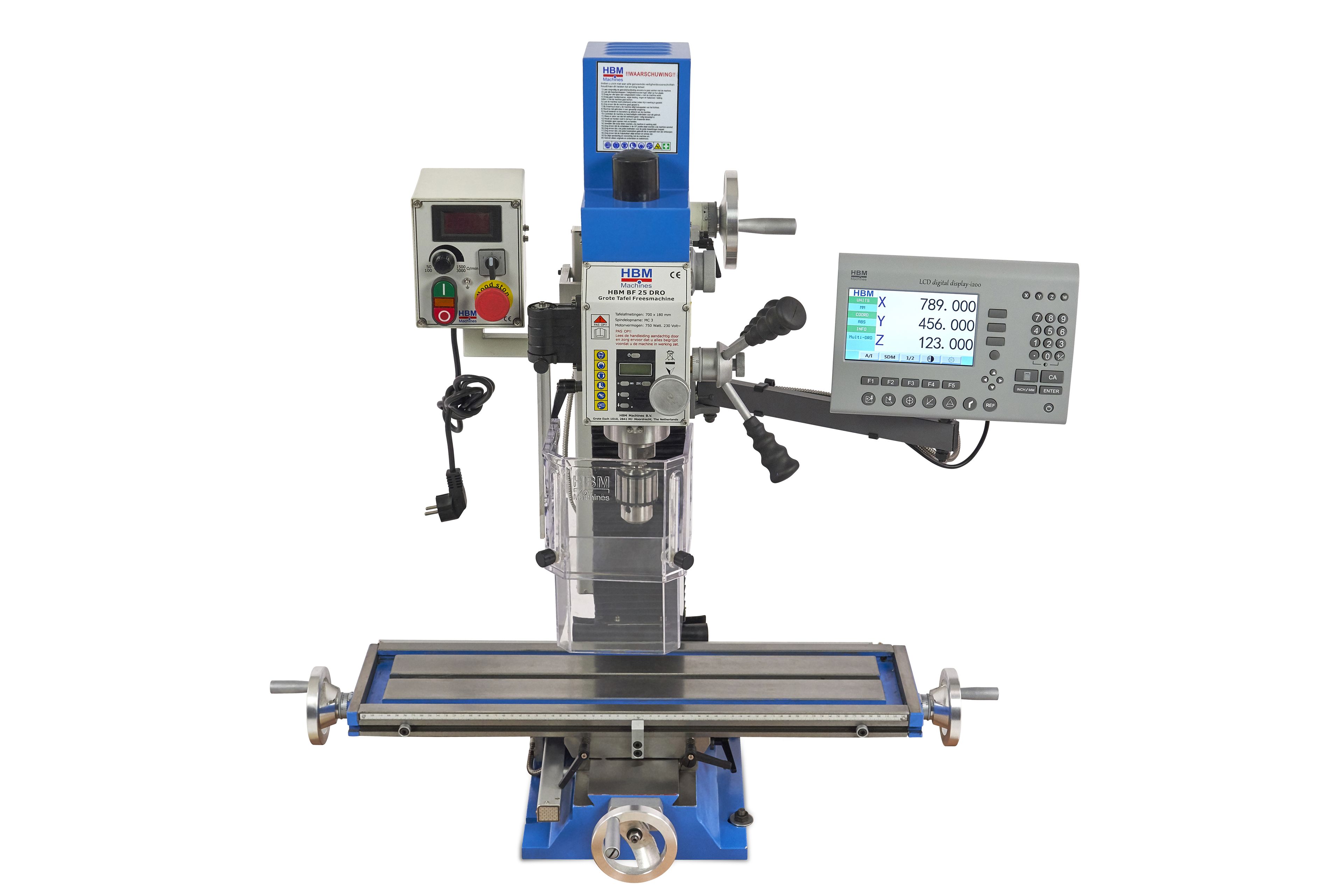 HBM BF 25 Fresadora de mesa grande con sistema de lectura digital LCD de 3 ejes Image 2