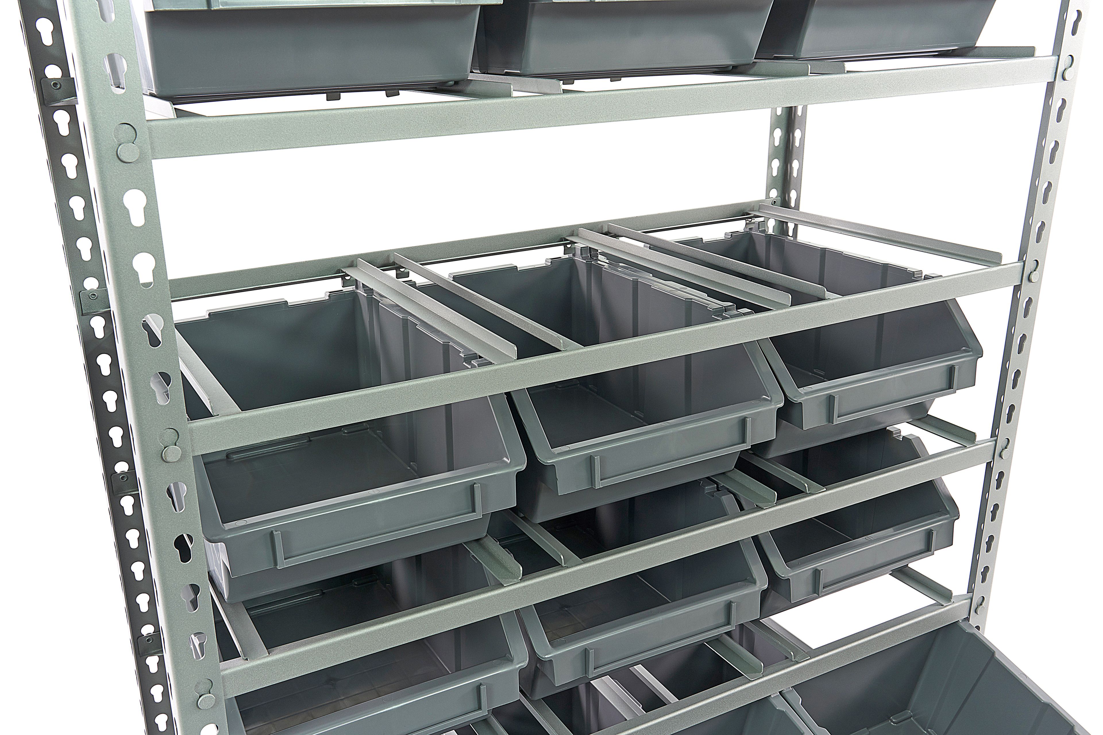 HBM Armario de contenedores, sistema de almacenamiento, estante con 24 cajas de almacenamiento Image 12