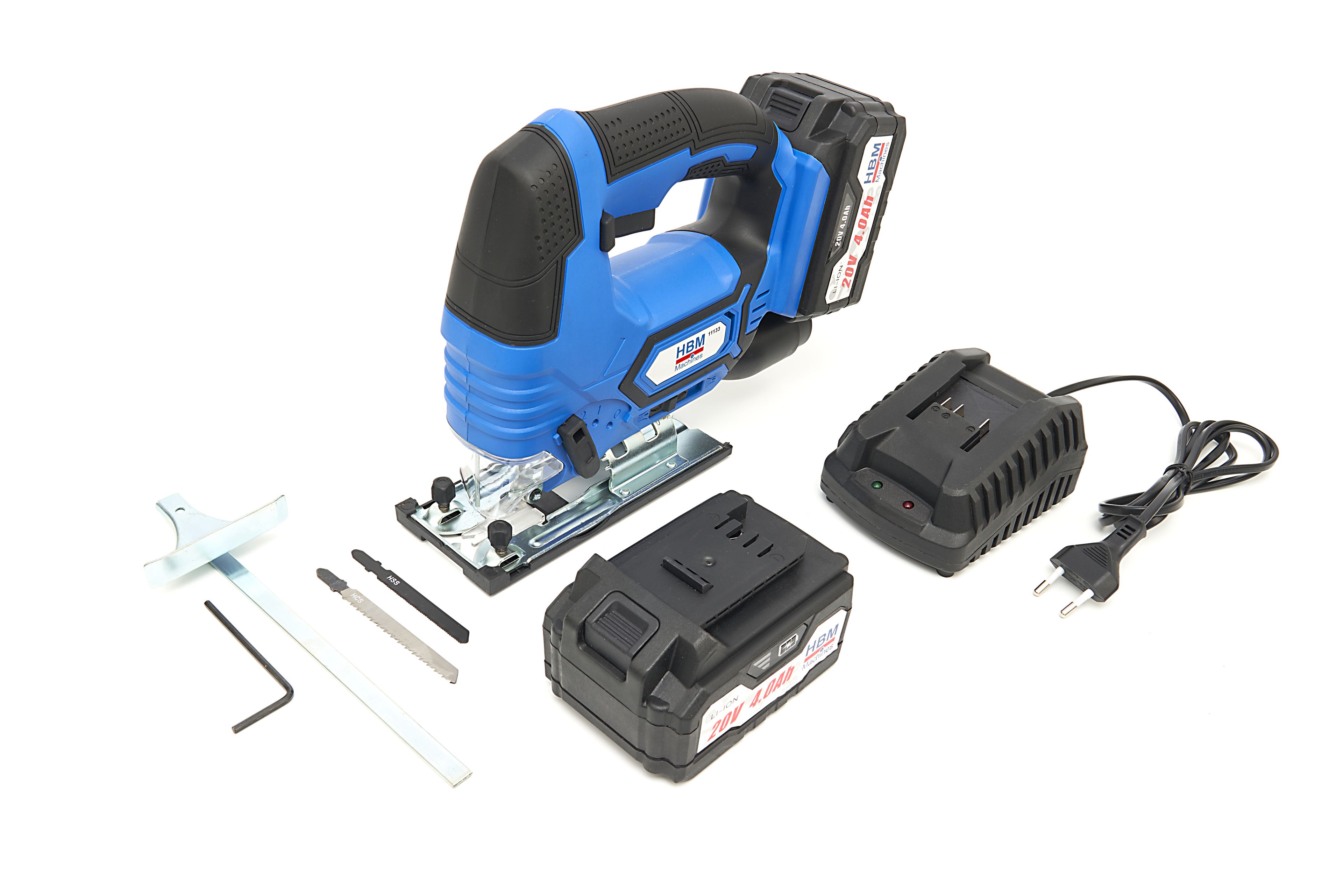 Scie sauteuse professionnelle HBM 20 Volt 4.0AH Accu avec 2 batteries Li-Ion Image 4