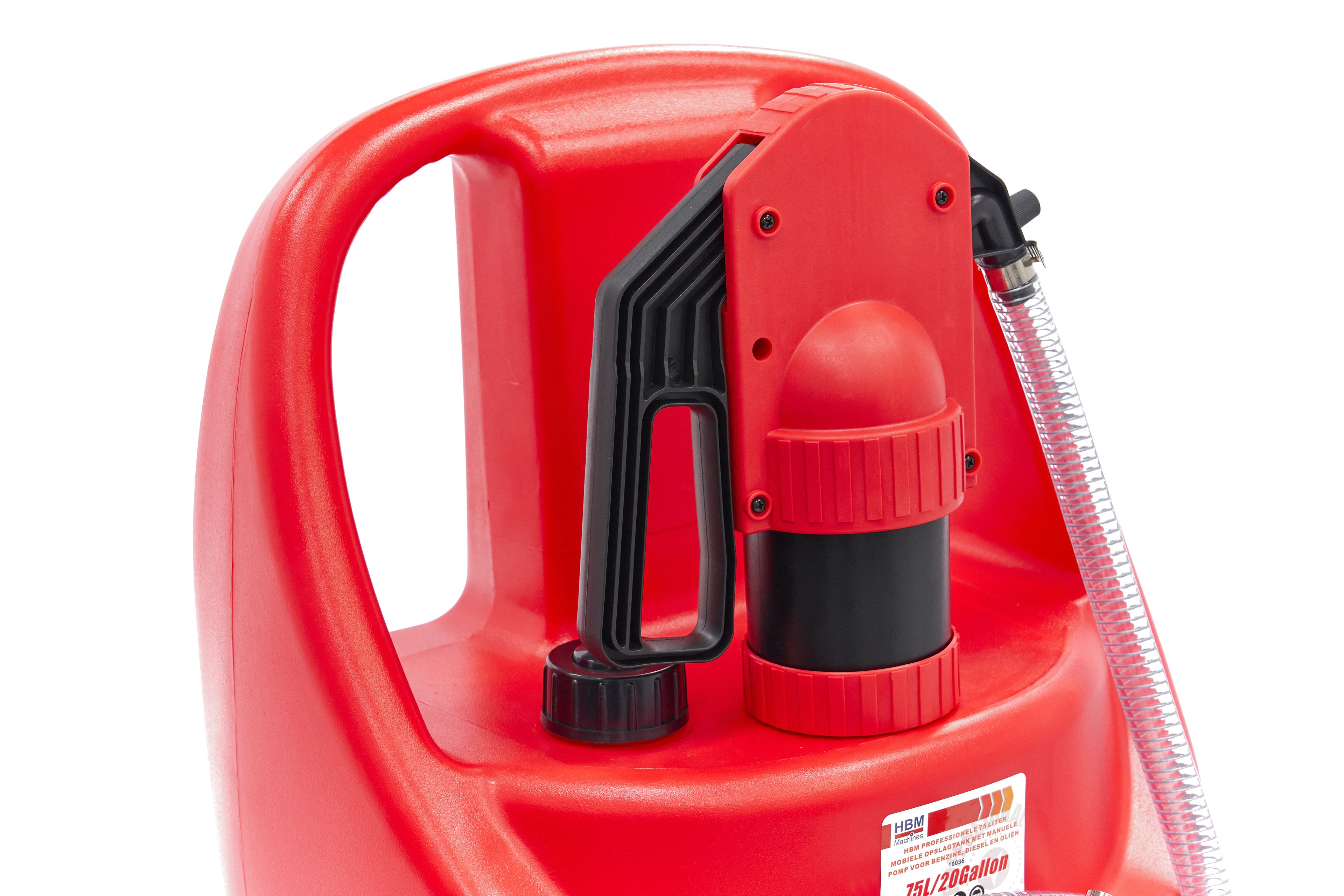 HBM serbatoio di stoccaggio mobile professionale da 75 litri con pompa manuale per benzina, diesel e oli Image 5