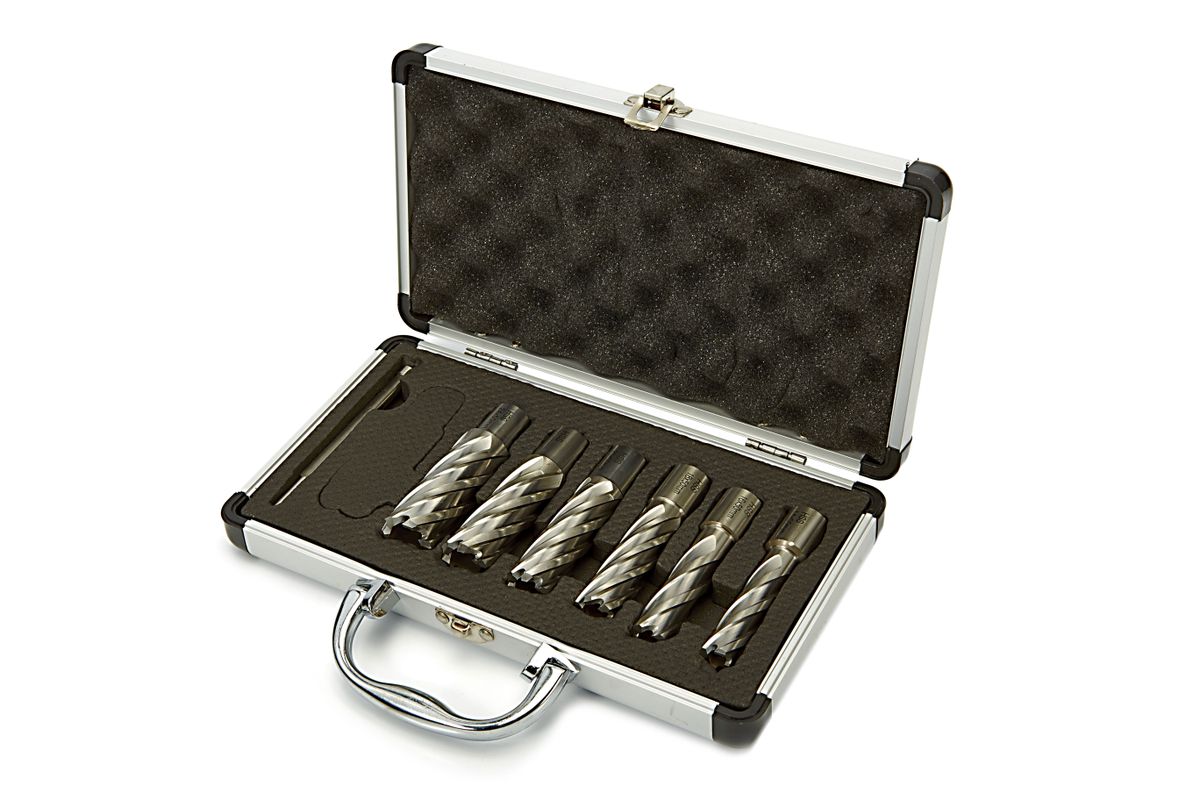 Juego de brocas de núcleo HBM 7 piezas HSS - COBALT extra largo