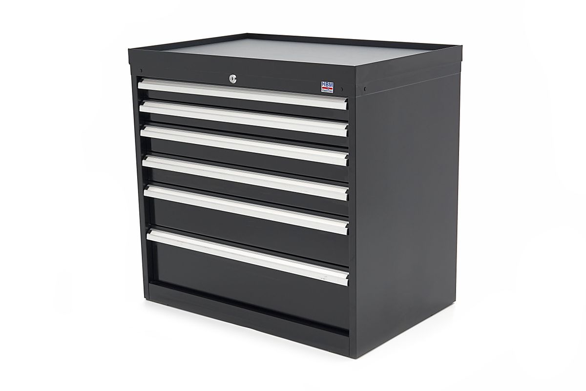 HBM 6 Cajones Armario de herramientas Profi 88 x 58 x 80 cm negro