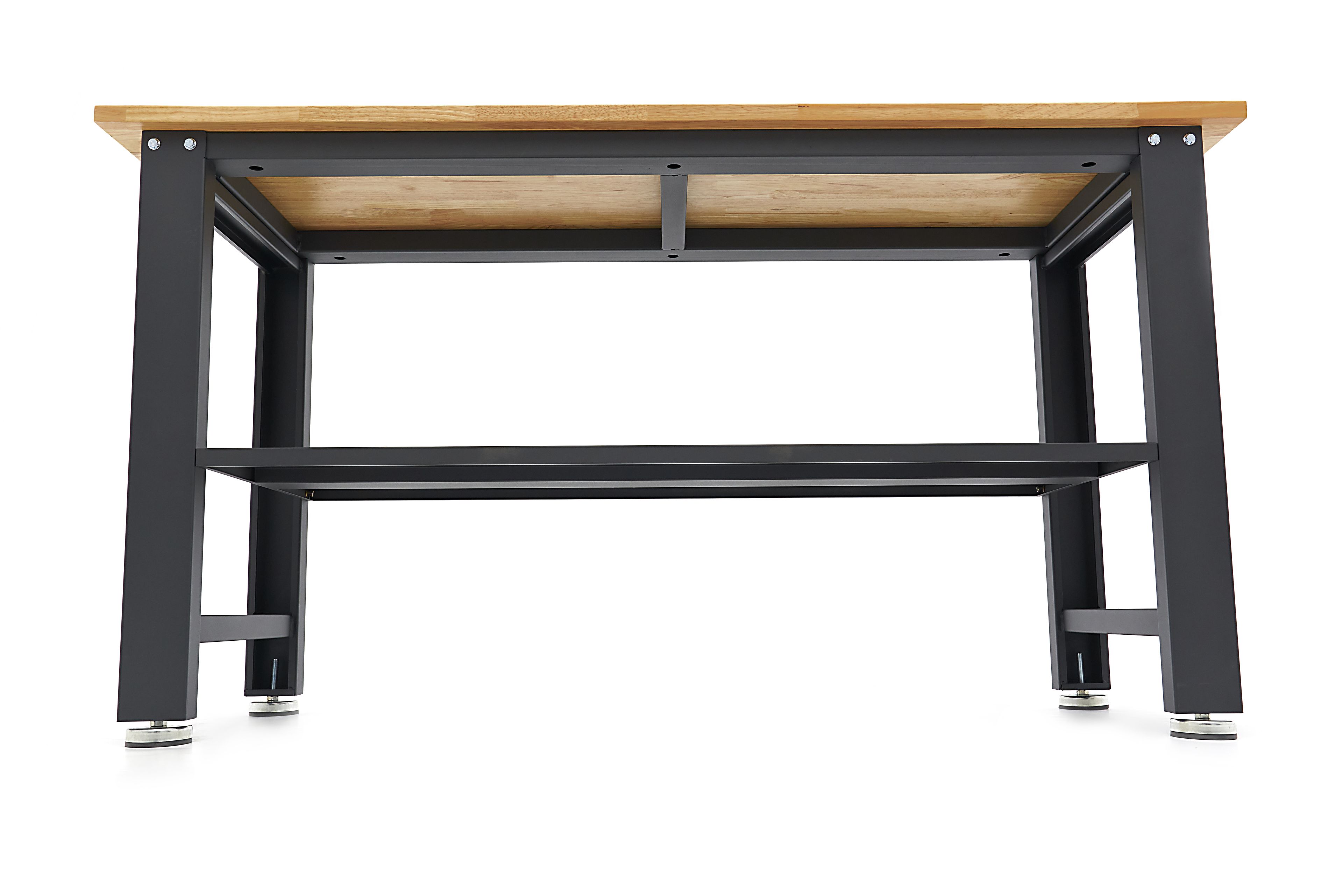 HBM établi réglable en hauteur 160 cm, plan de travail en bois massif, noir Image 6