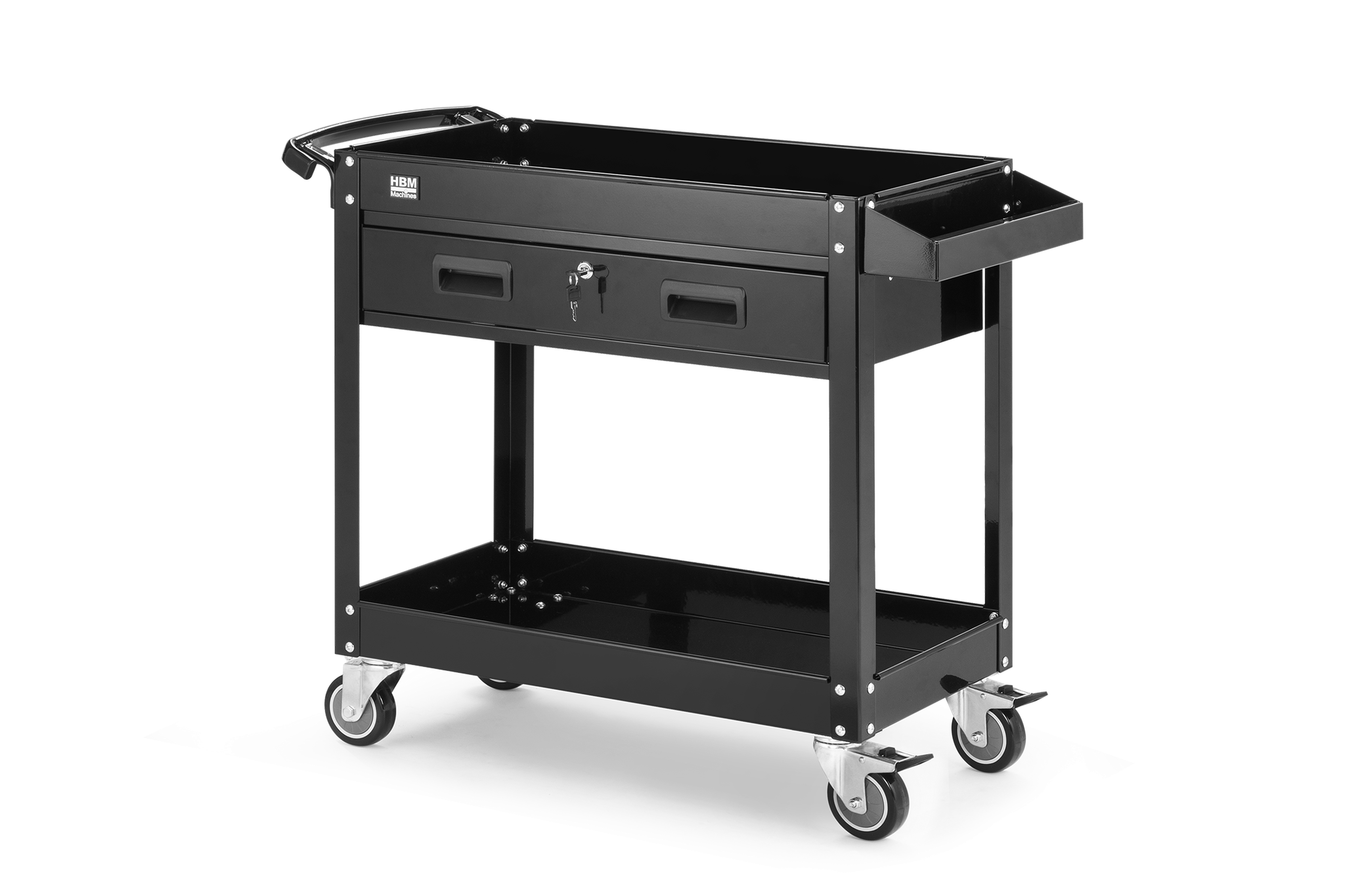 Carretilla de herramientas HBM de 90 cm, negra