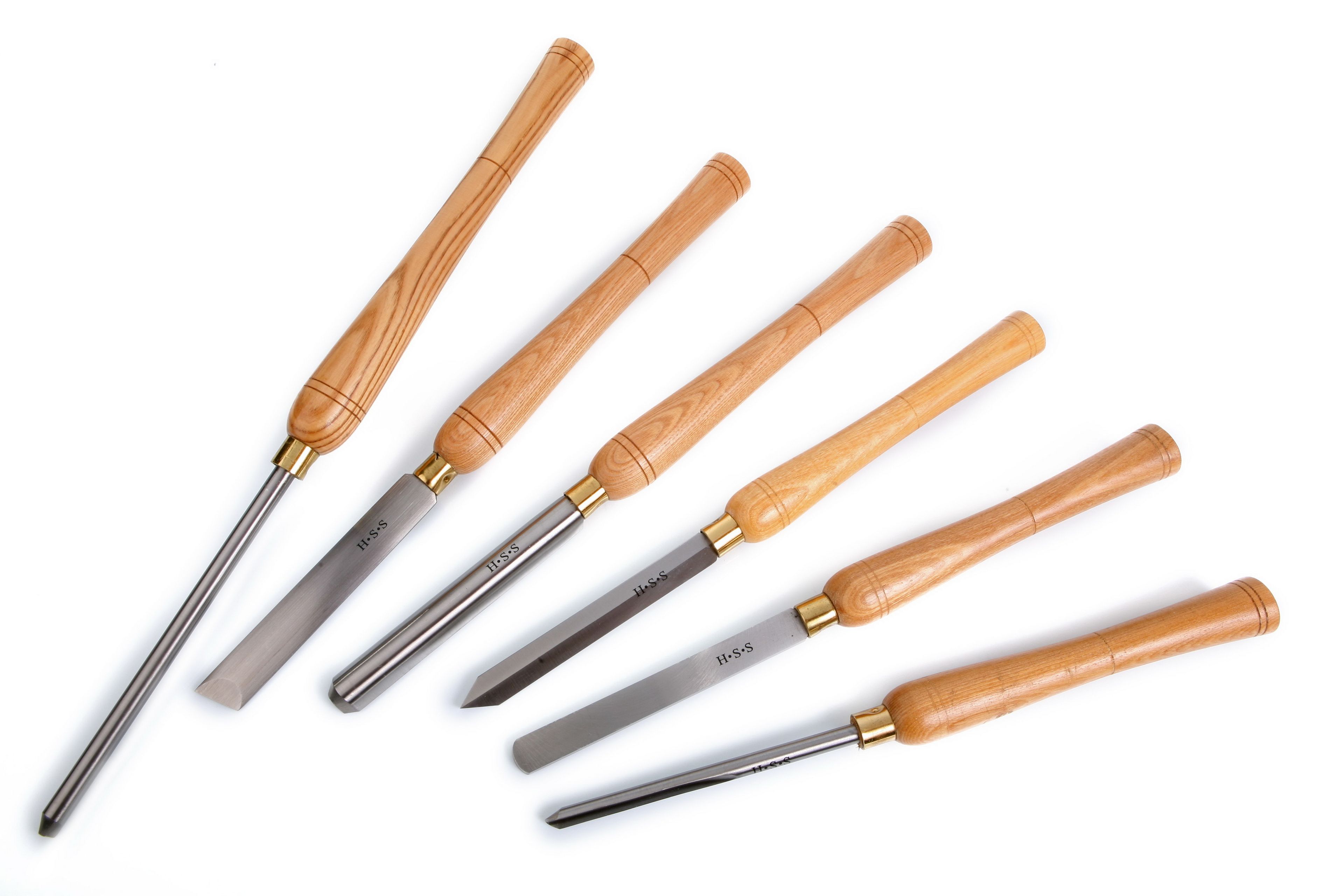 HBM Jeu de 6 ciseaux professionnels HSS pour tournage sur bois Image 2