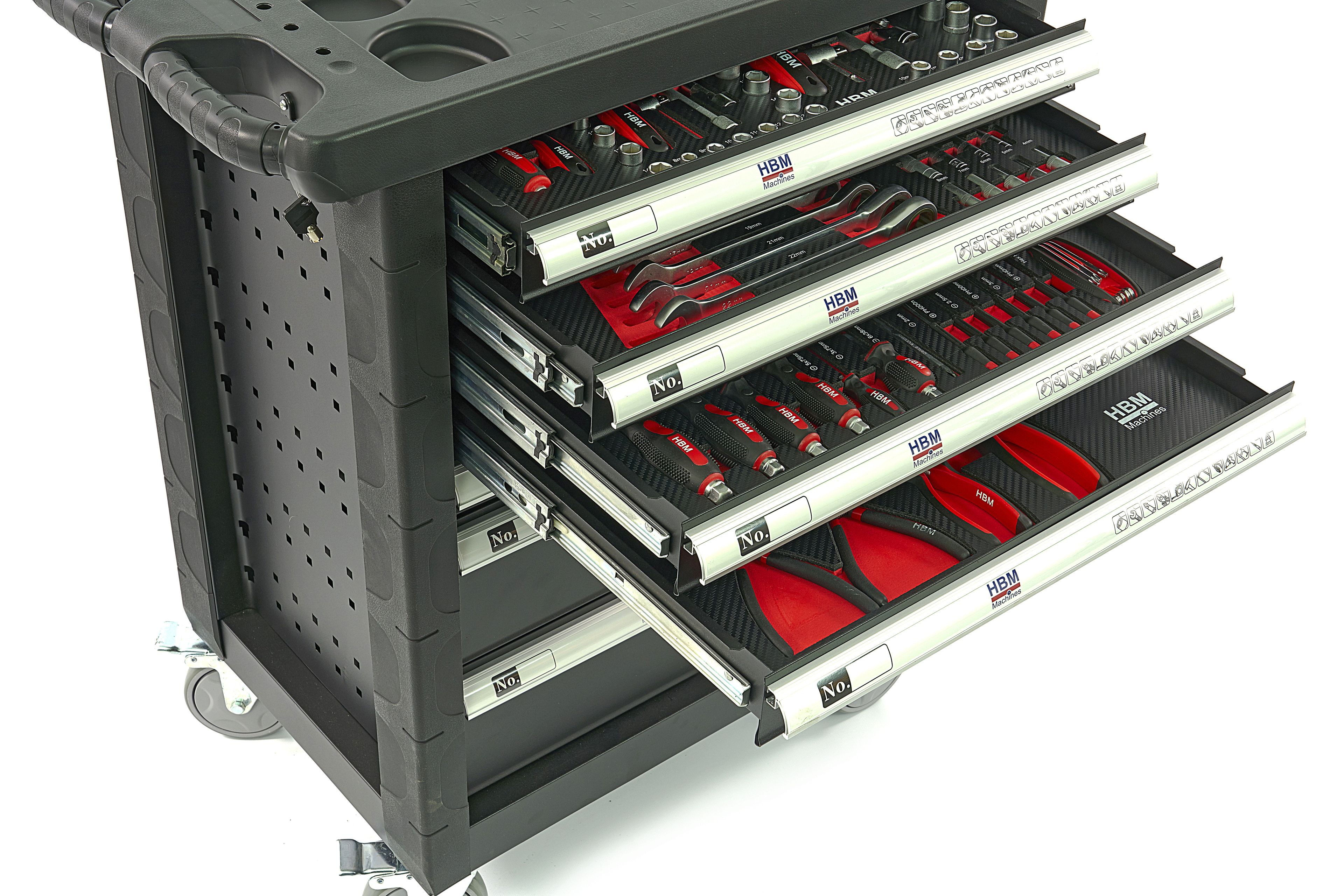 HBM gevulde gereedschapswagen 154-delig, zwart Image 6