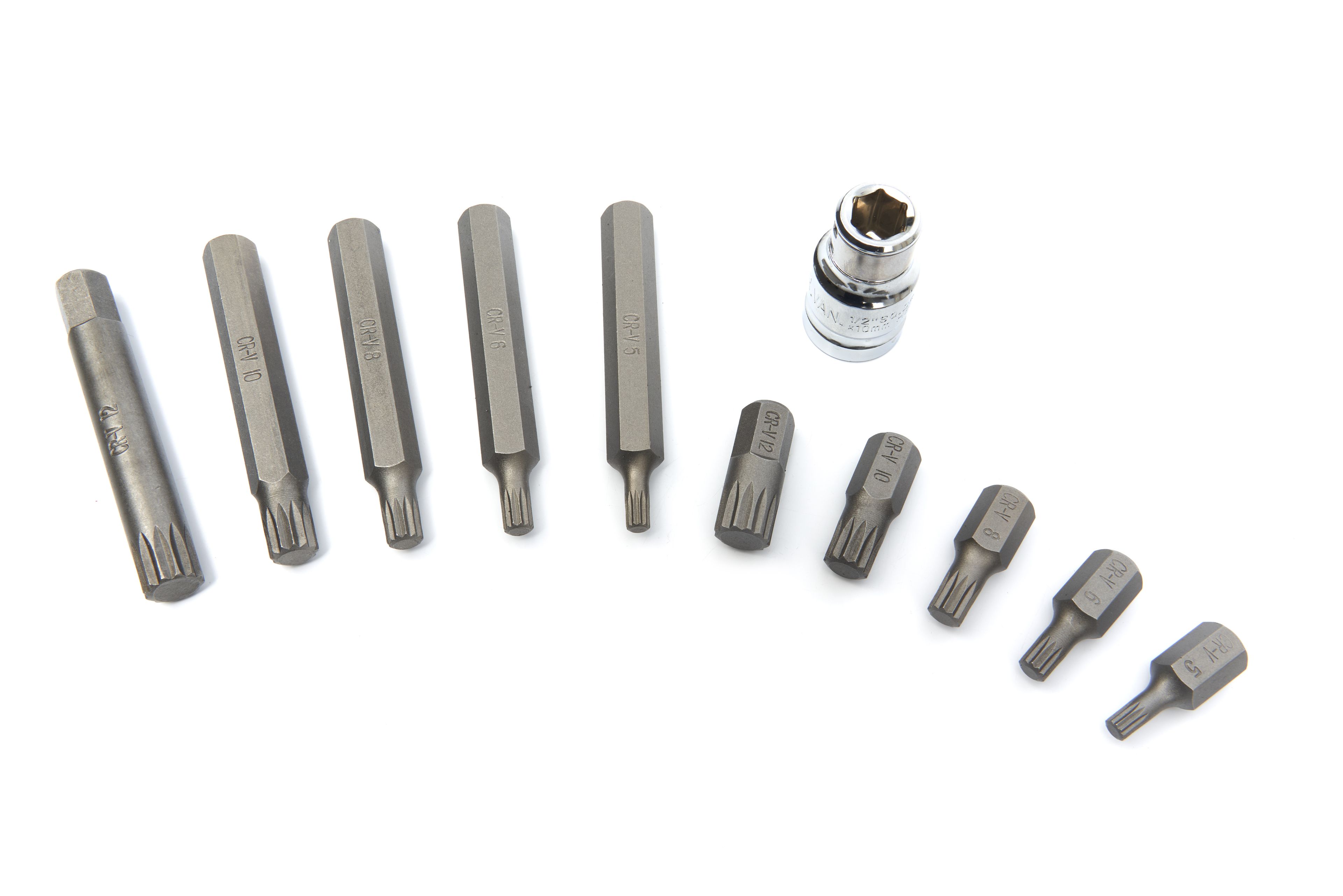 HBM 11-teiliger Spline-Bitsatz mit 1/2inch-Adapter Image 3