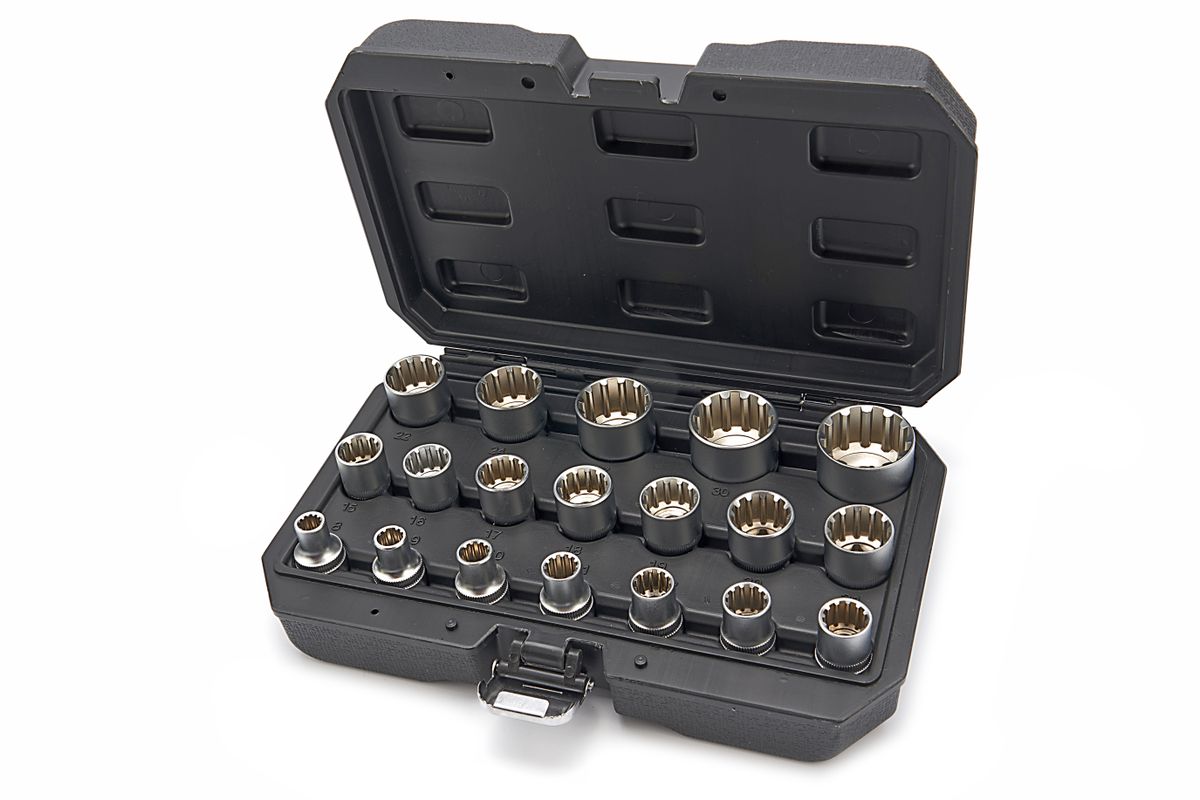 HBM juego de vasos Multilock de 1/2 pulgada de 8 a 32 mm, 19 piezas