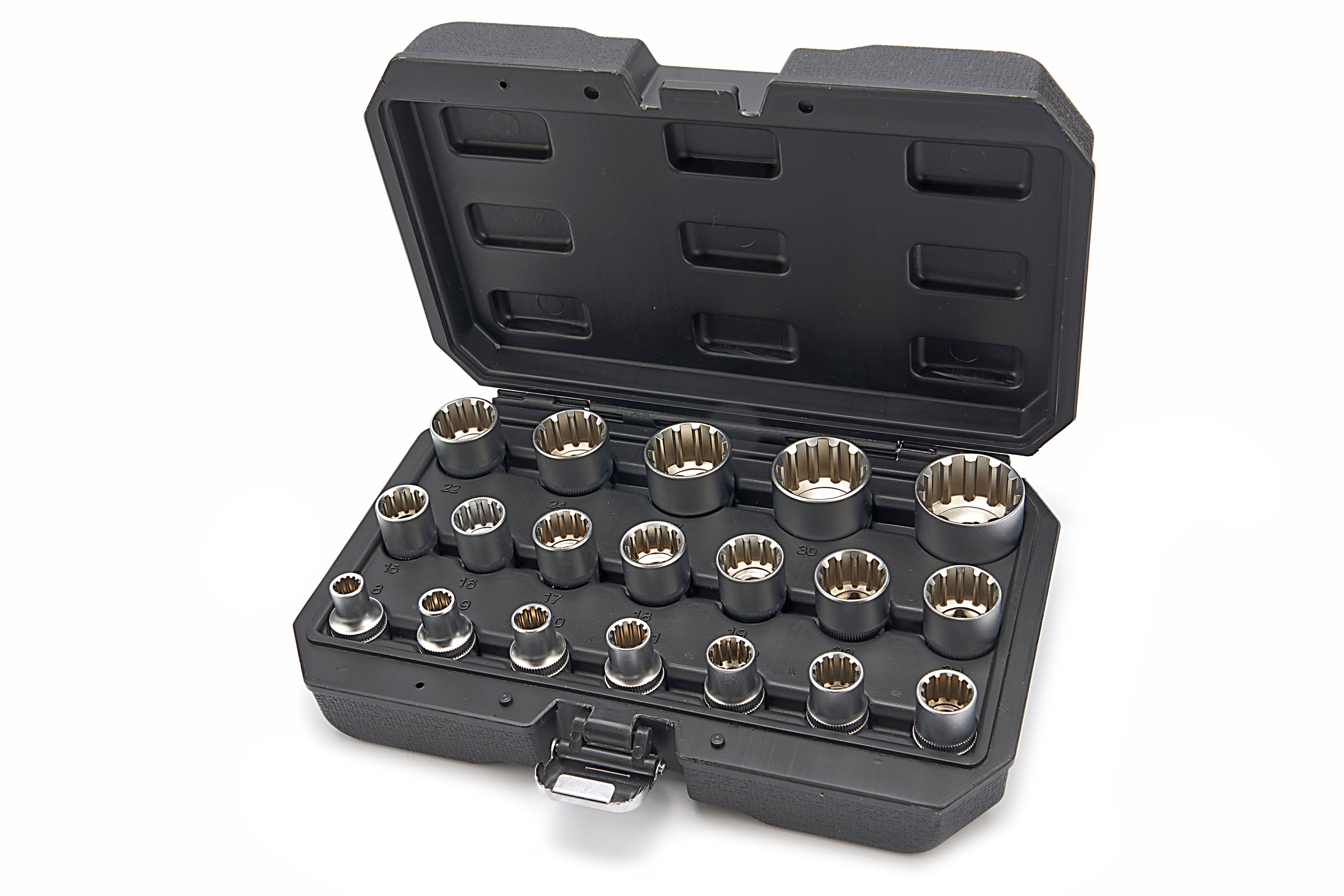 HBM set di bussole Multilock da 1/2 pollice da 8 a 32 mm, 19 pezzi