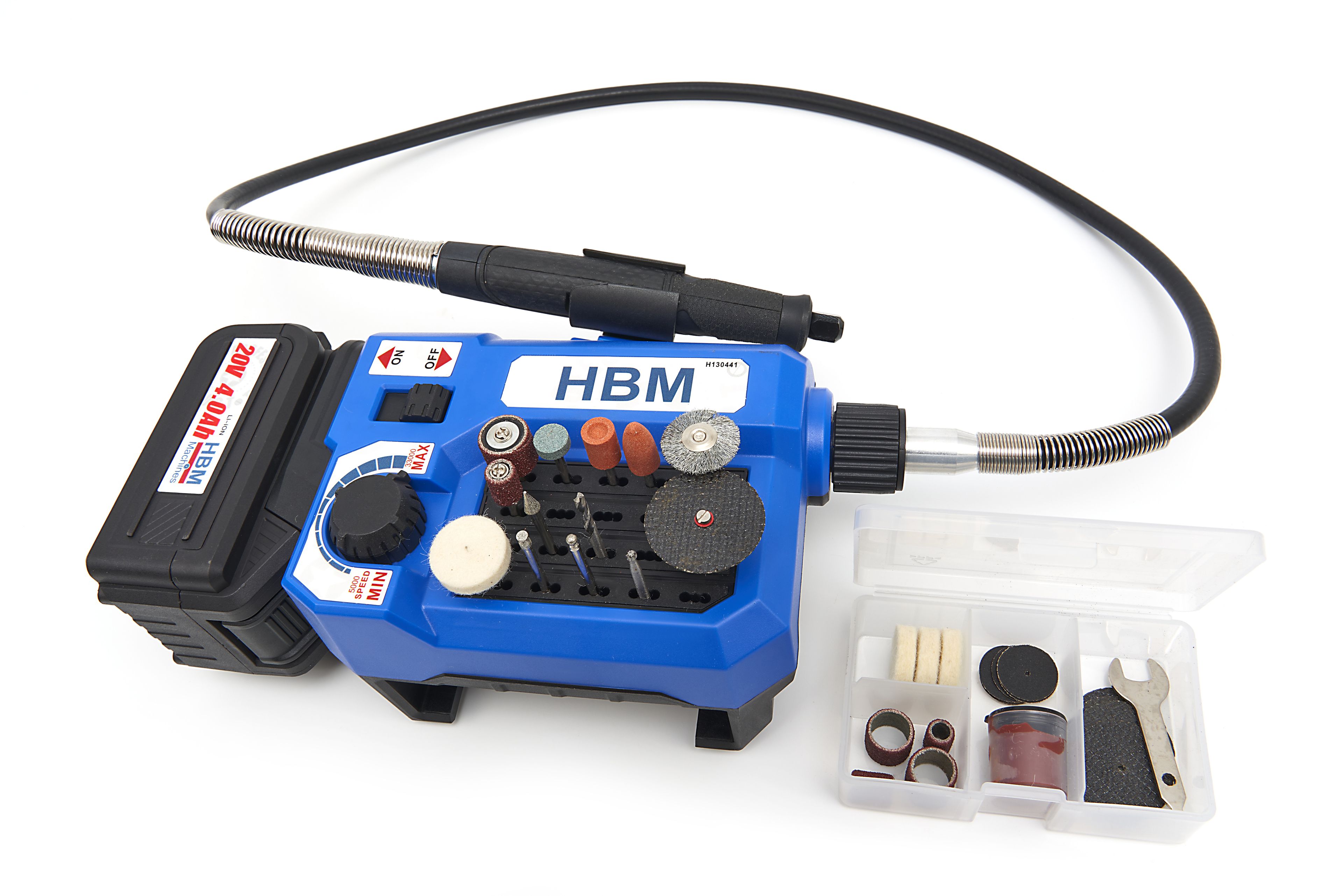 HBM Multitool Universale da 20 Volt inclusivo di 2 Batterie e 40 Accessori Image 7