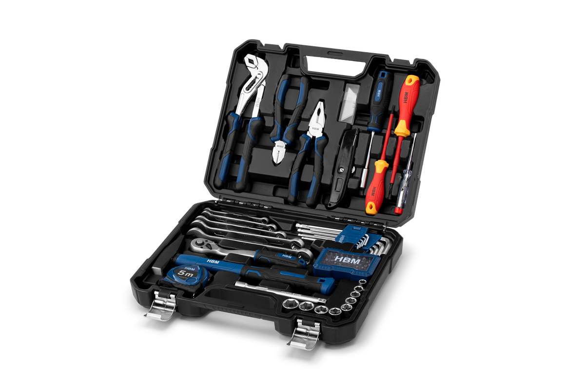 HBM Elektriker-Werkzeug-Set 77-teilig, VDE-Werkzeug im Koffer