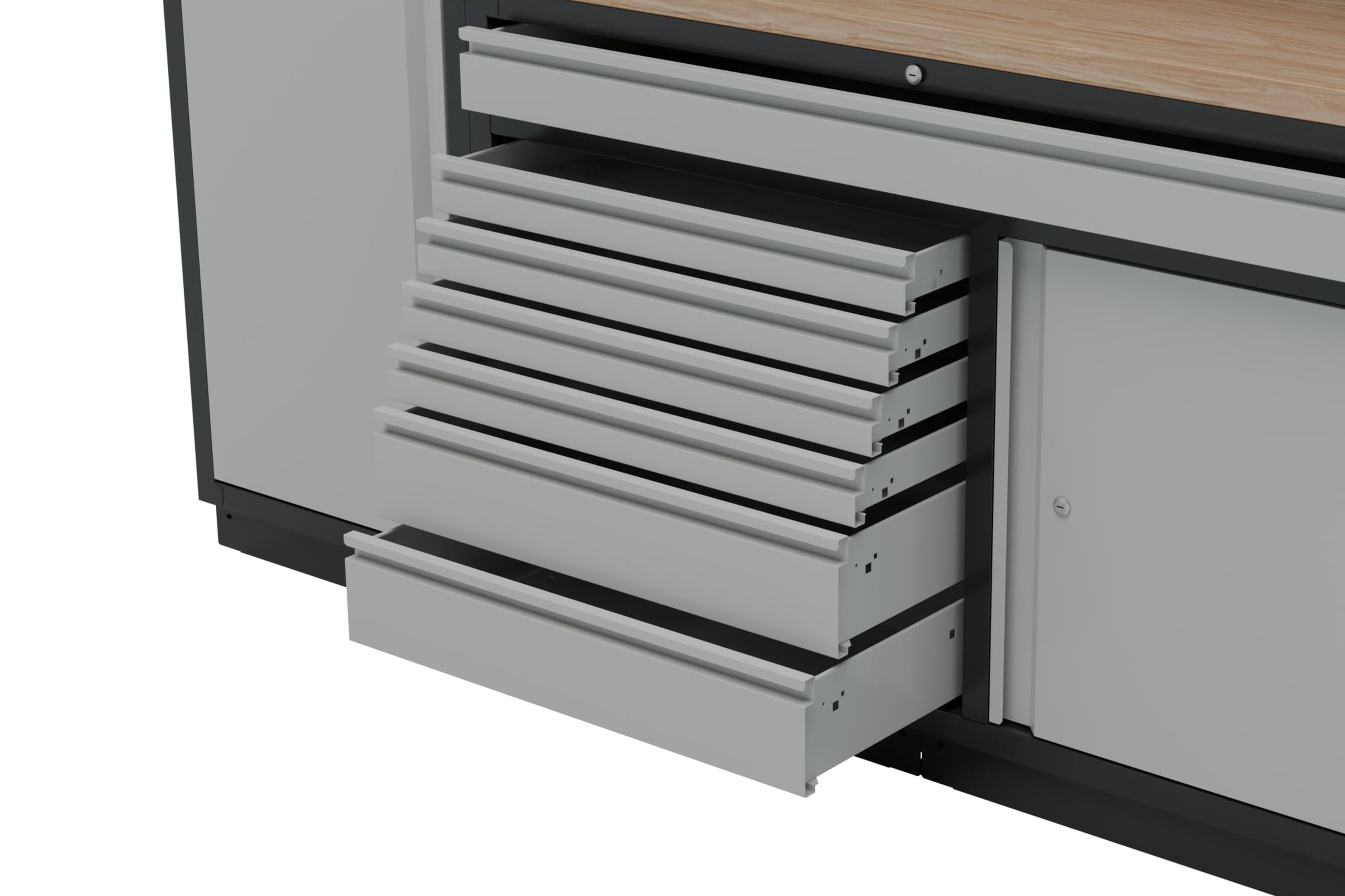 HBM modulair werkplaatssysteem 6-delig, zwart, grijs Image 6