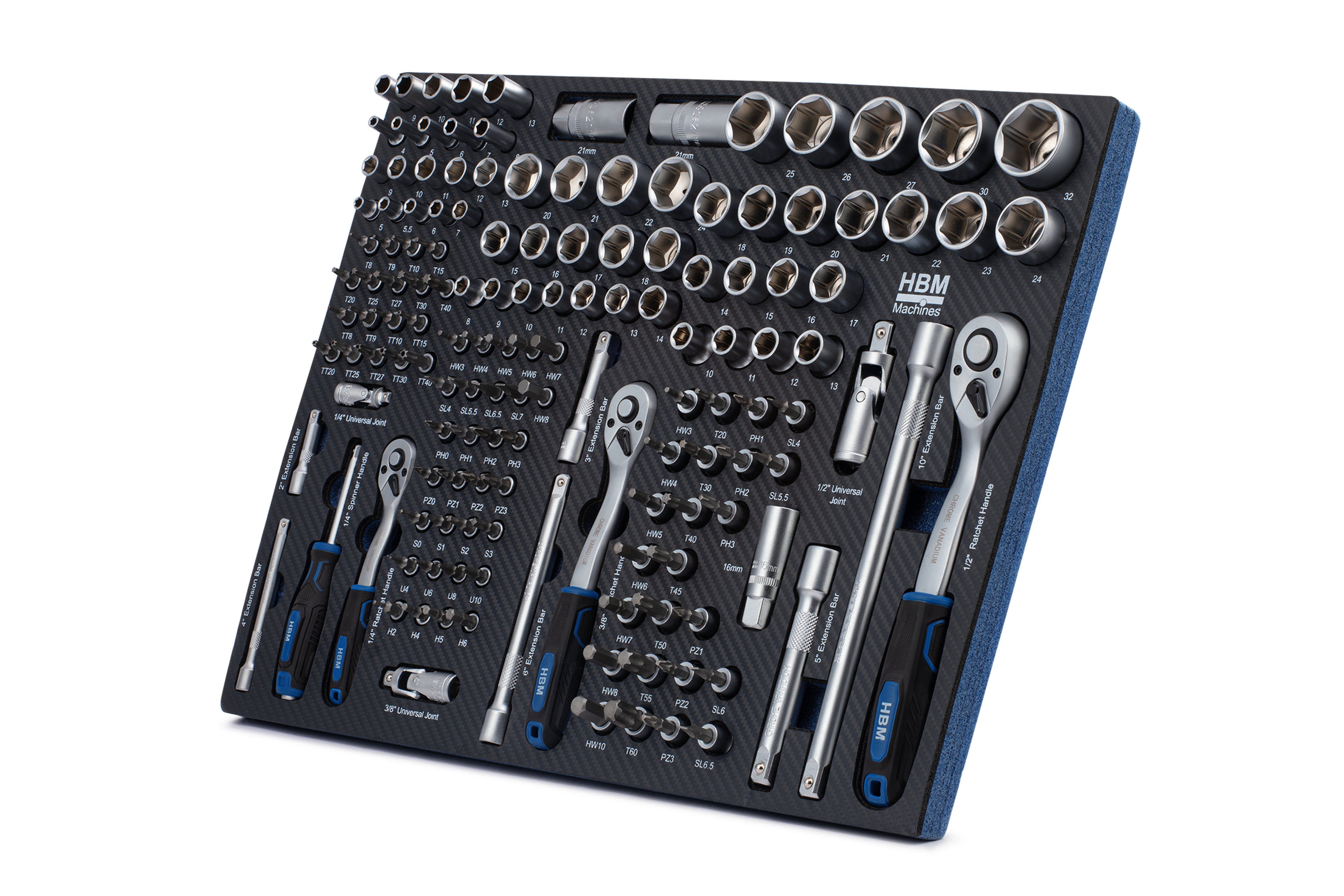 HBM inlay met doppenset, ratelset 145-delig Image 2