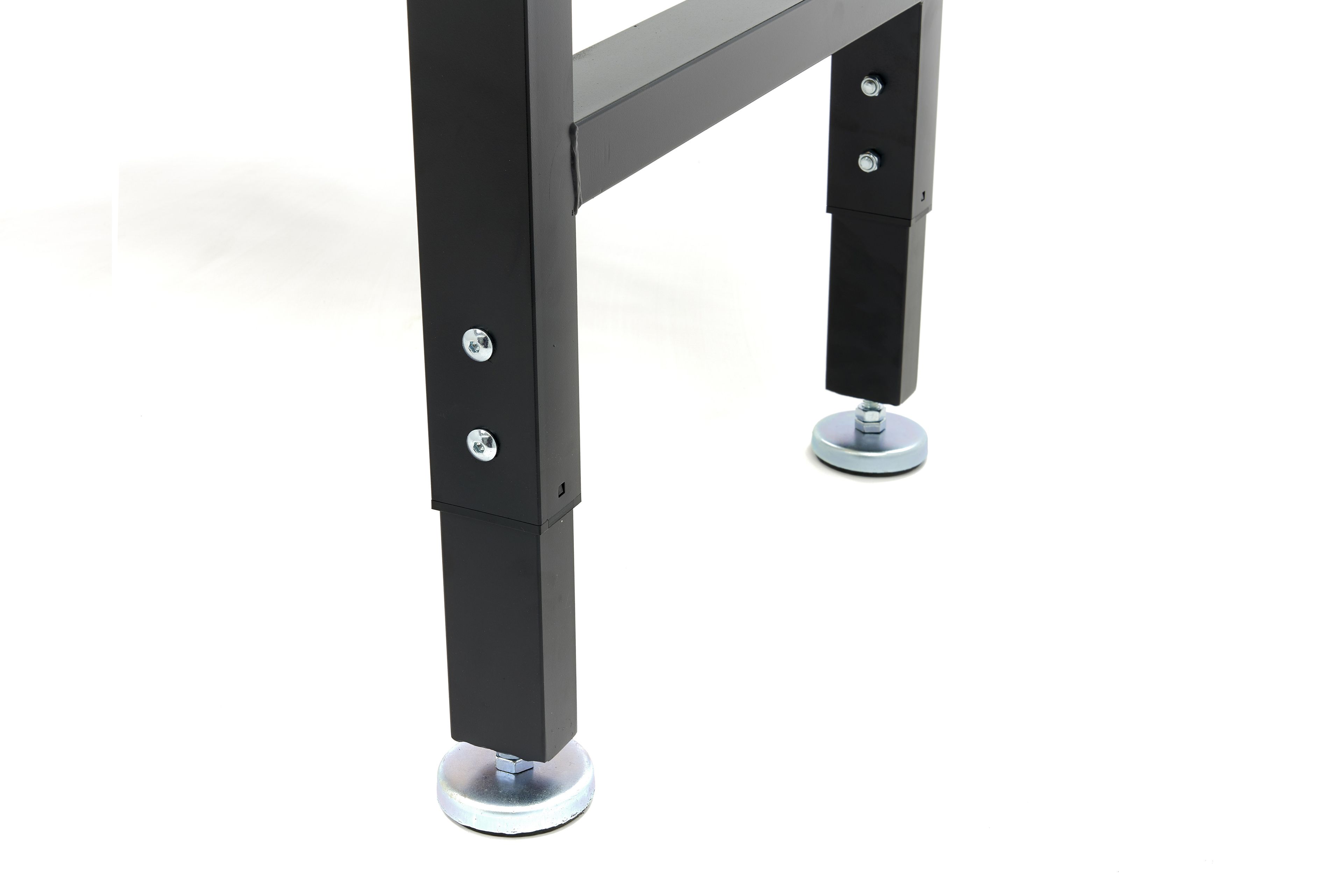 HBM werkbank 182 cm in hoogte verstelbaar, massief houten werkblad, zwart Image 7