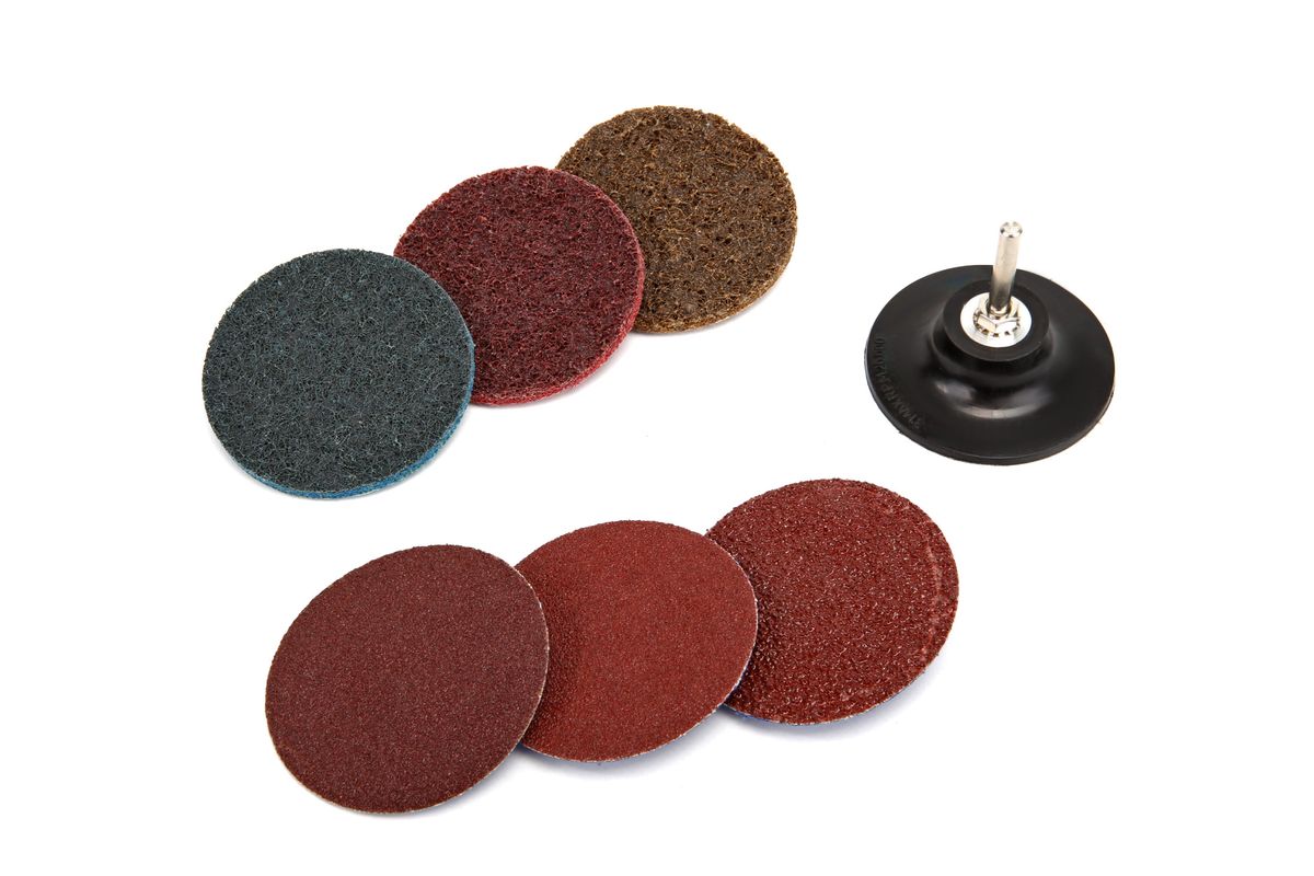 HBM conjunto de lijado y limpieza de 75 mm con soporte de 6 mm 7 piezas