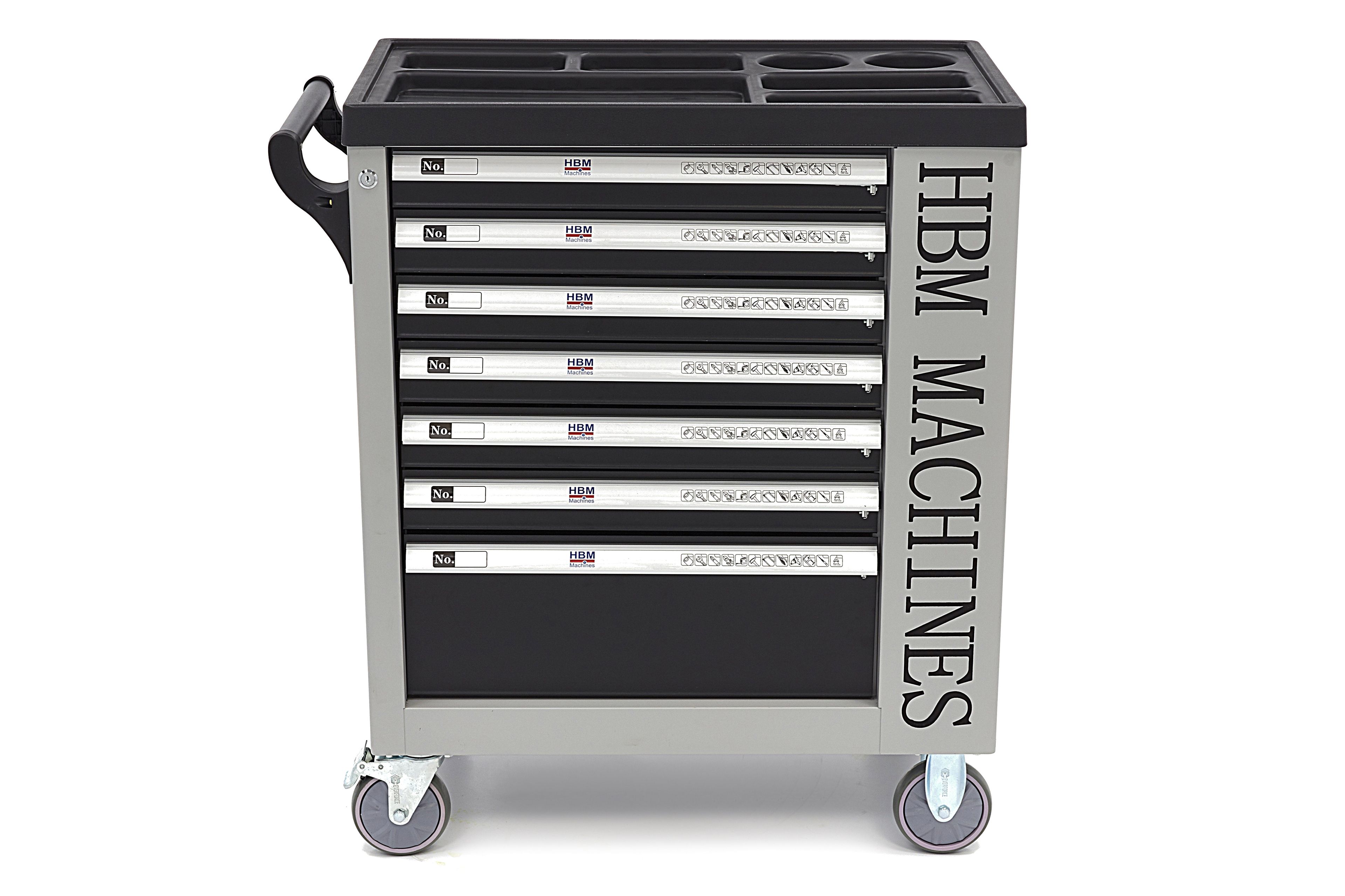 HBM gevulde gereedschapswagen 245-delig inch-maten, zwart Image 5