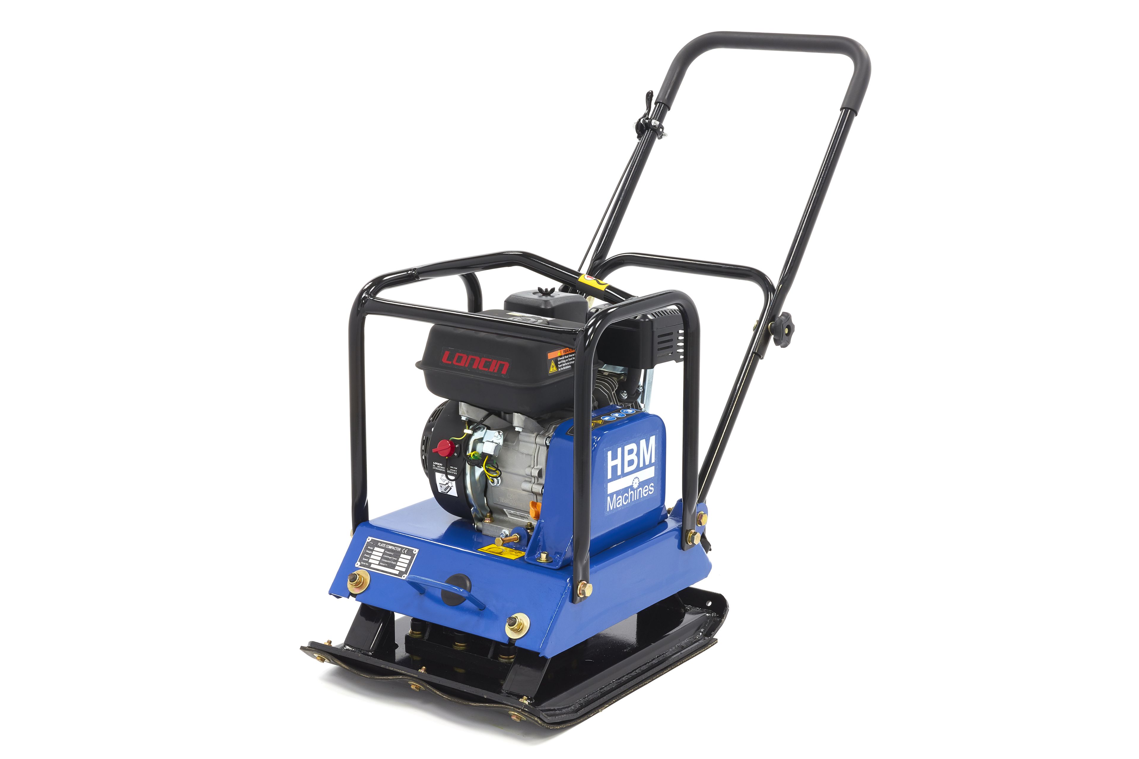 Plaque vibrante HBM Professional 6,5 HP avec roues et plaque de protection de pavage 15000N Image 2