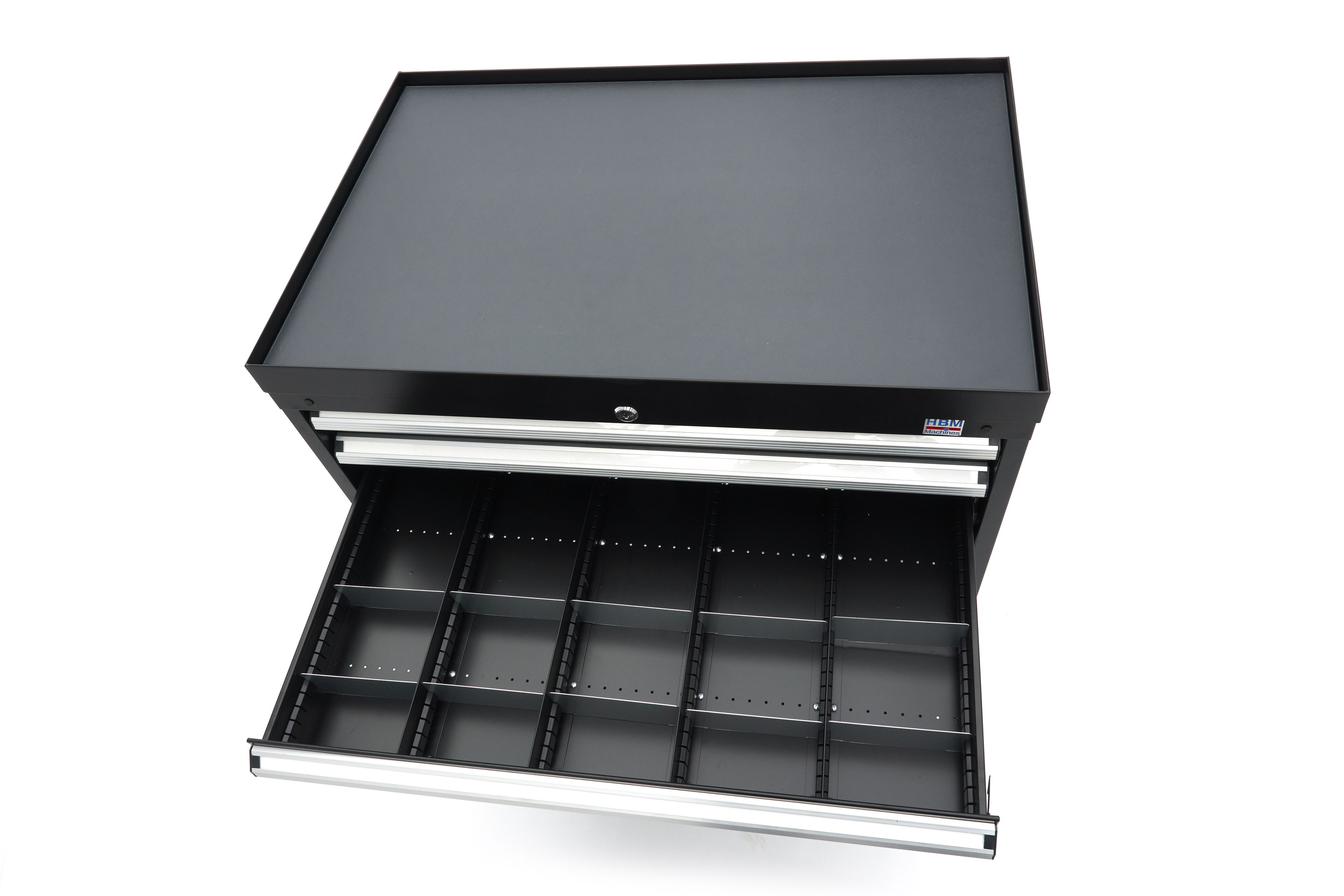 HBM Profi-Werkzeugschrank mit 8 Schubladen / Schubladenschrank, 88 × 58 × 100 cm, schwarz Image 16