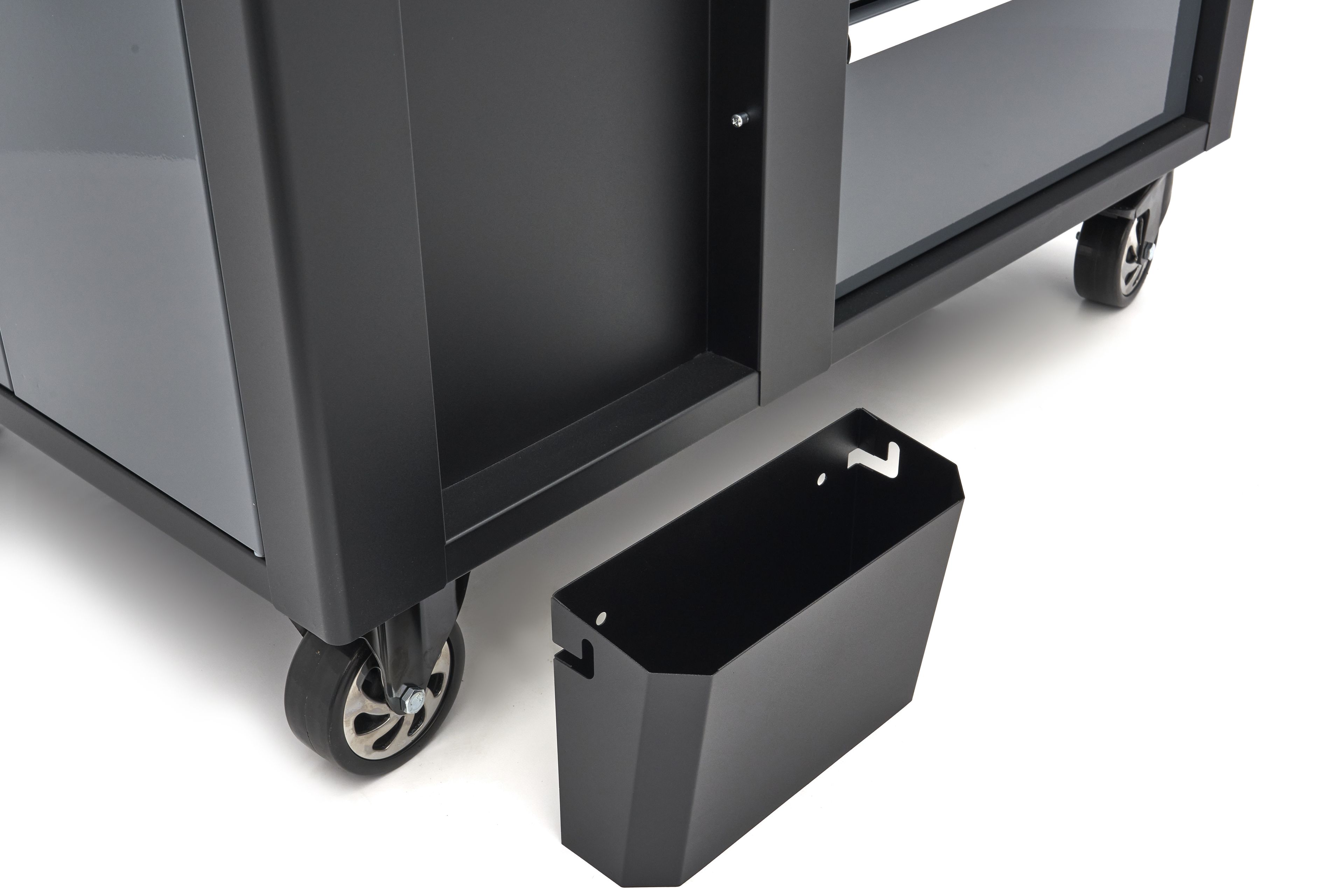 HBM verrijdbare gereedschapswagen, werkbank 114 cm met houten werkblad, zwart/grijs Image 9