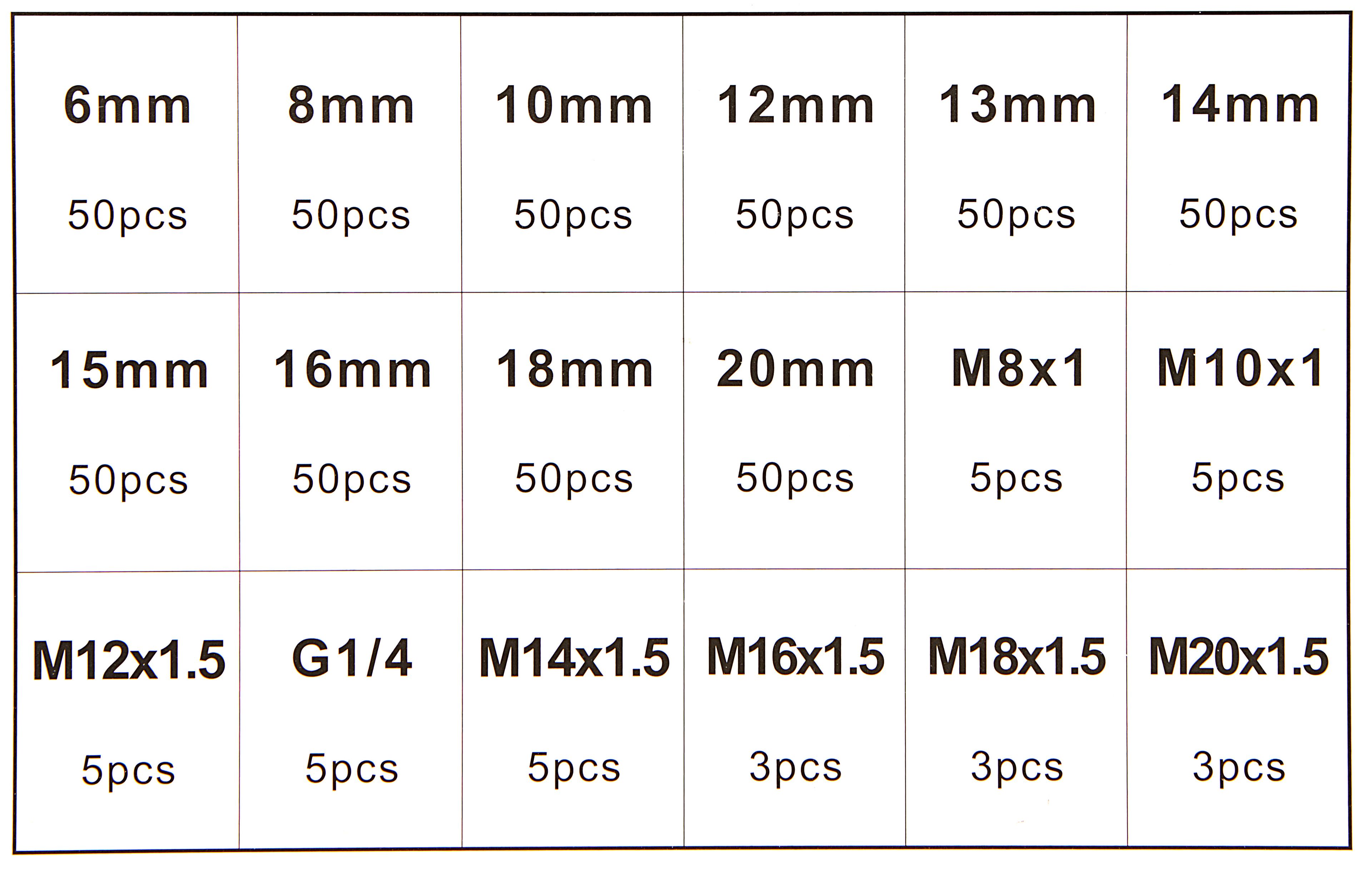 Assortimento di tappi di carter HBM e anelli in rame 534 pezzi Image 4