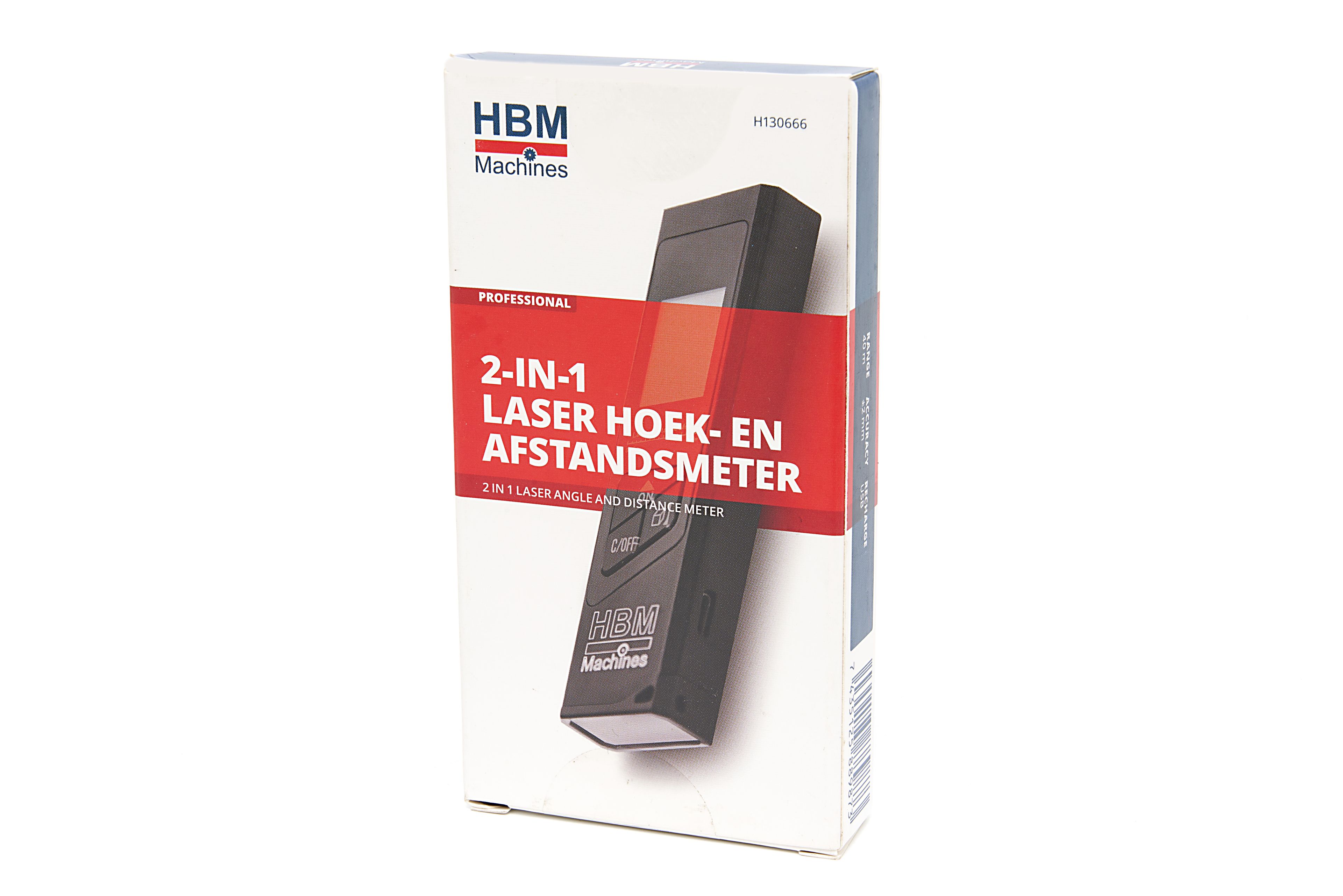 HBM 2 in 1 Professionele 40 Meter Laser Afstandsmeter met Hoekmeet Functie Image 5
