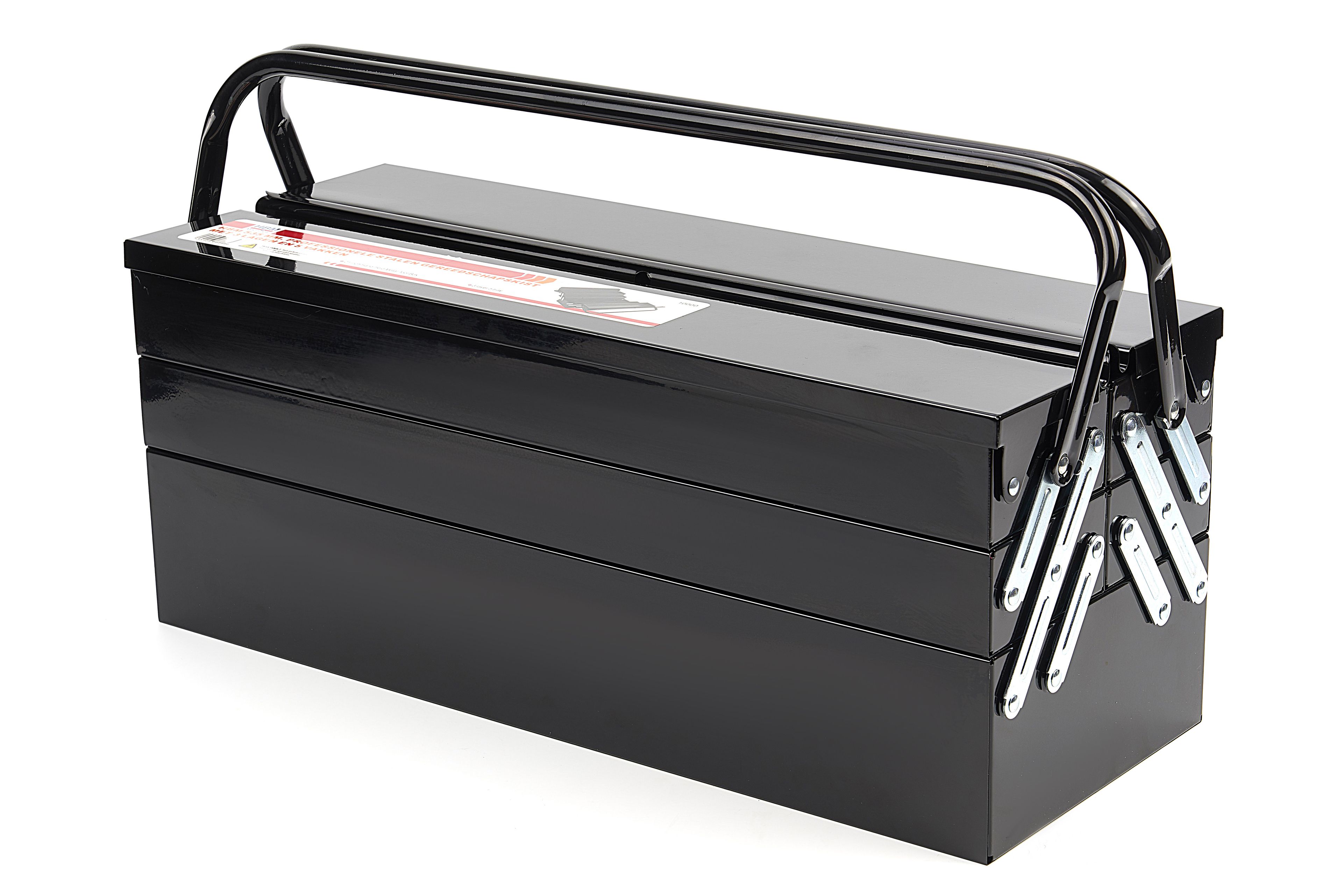 HBM 535 mm. Professioneller Werkzeugkasten aus Stahl mit 3 Ebenen und 5 Fächern Image 2