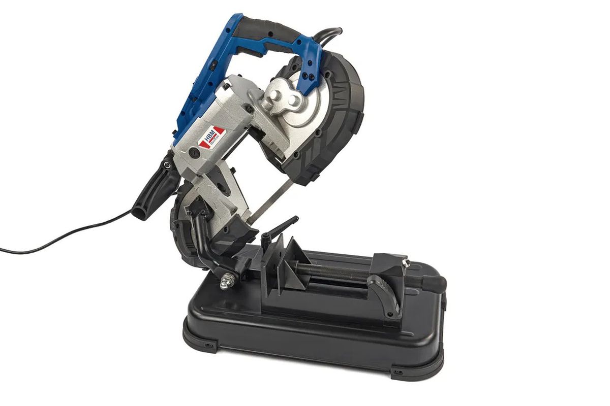 HBM 1100 Watt Sierra de cinta metálica portátil variable y desmontable
