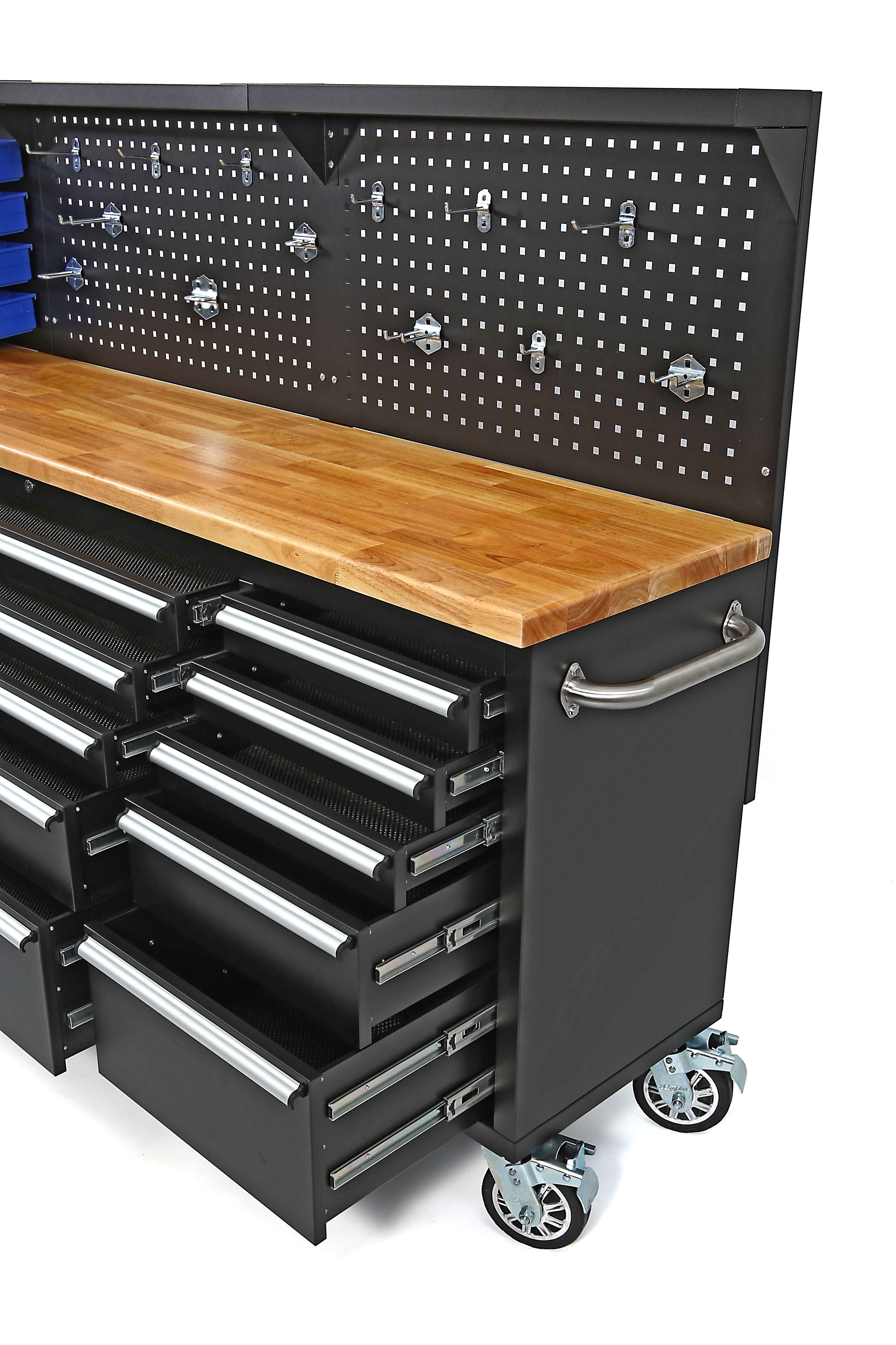 HBM gereedschapswagen met achterwand 215 cm, zwart Image 5