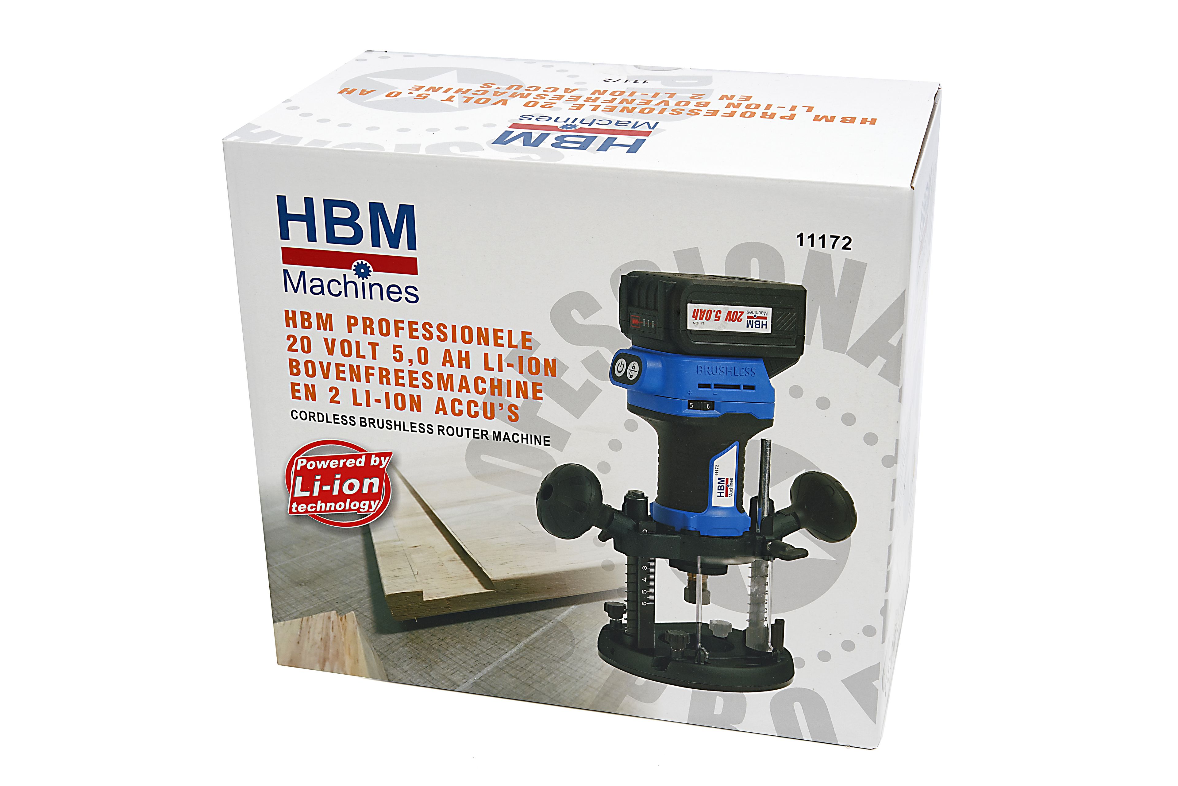 Fresatrice Professionale HBM da 20 Volt 5,0 AH Li-ion e 2 Batterie Li-ion Image 19