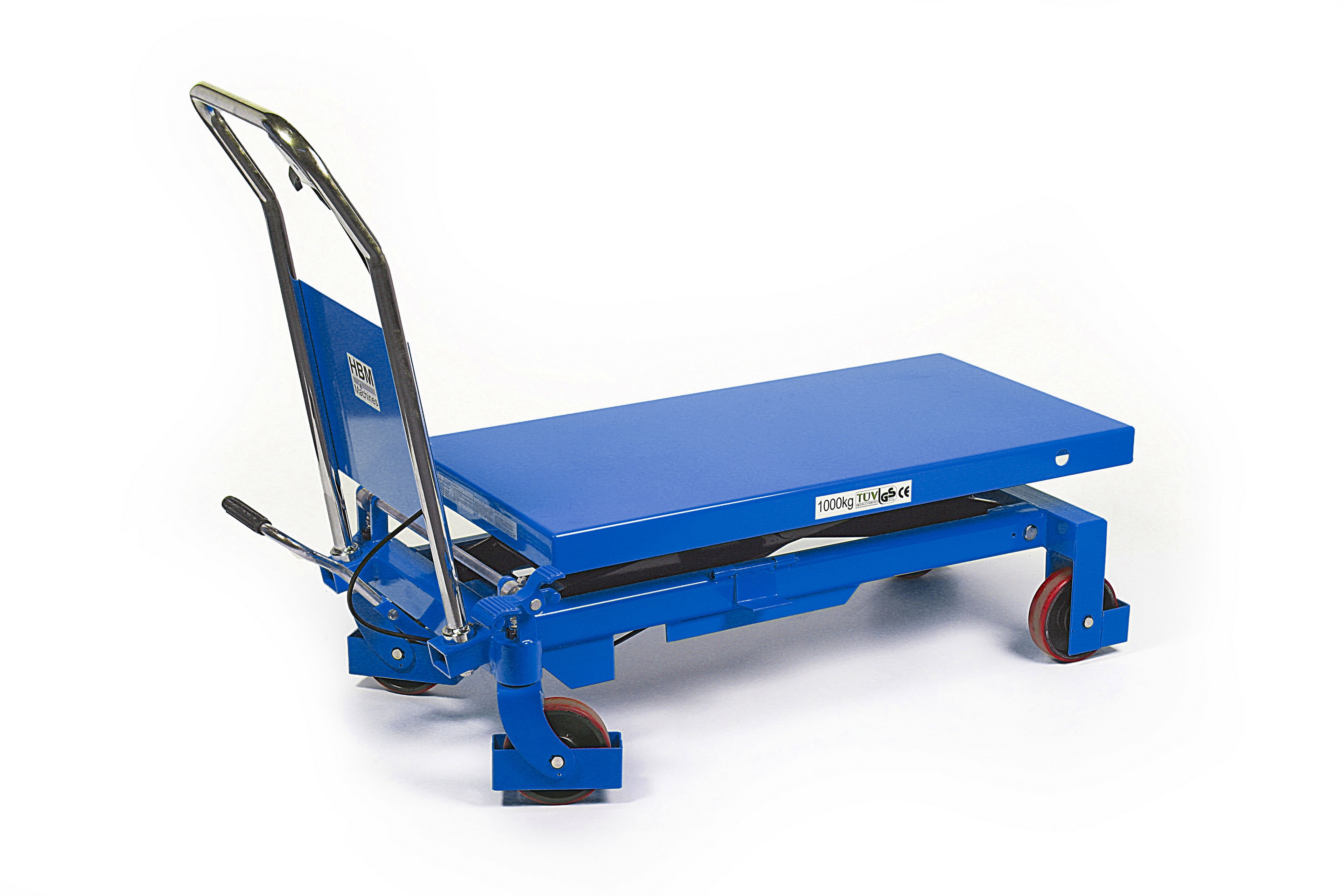 HBM Table de travail mobile,, Table élévatrice 1000 kg bleu Image 2