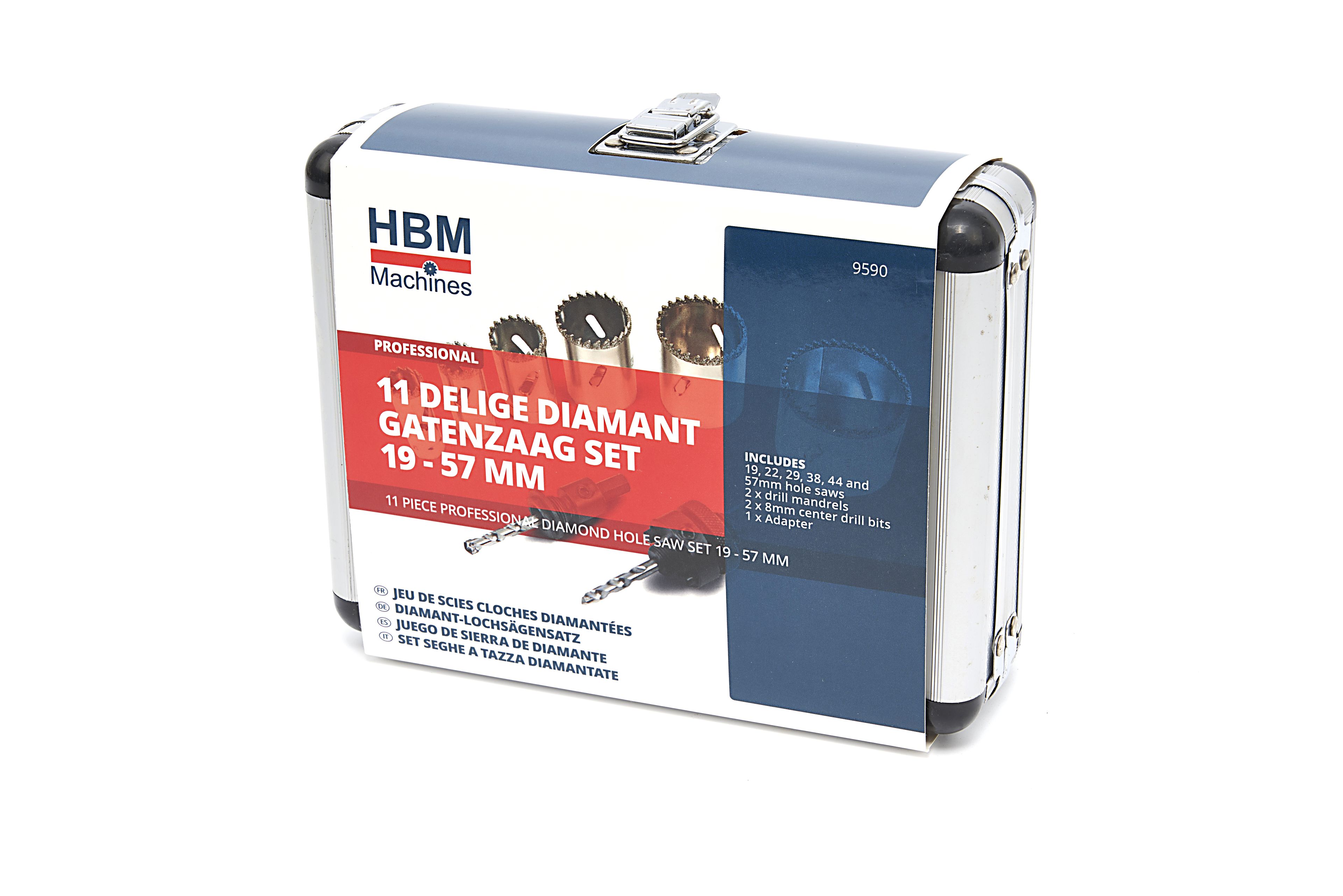 HBM Jeu de scies cloches diamantées professionnelles 11 pièces 19 - 57 mm Image 7